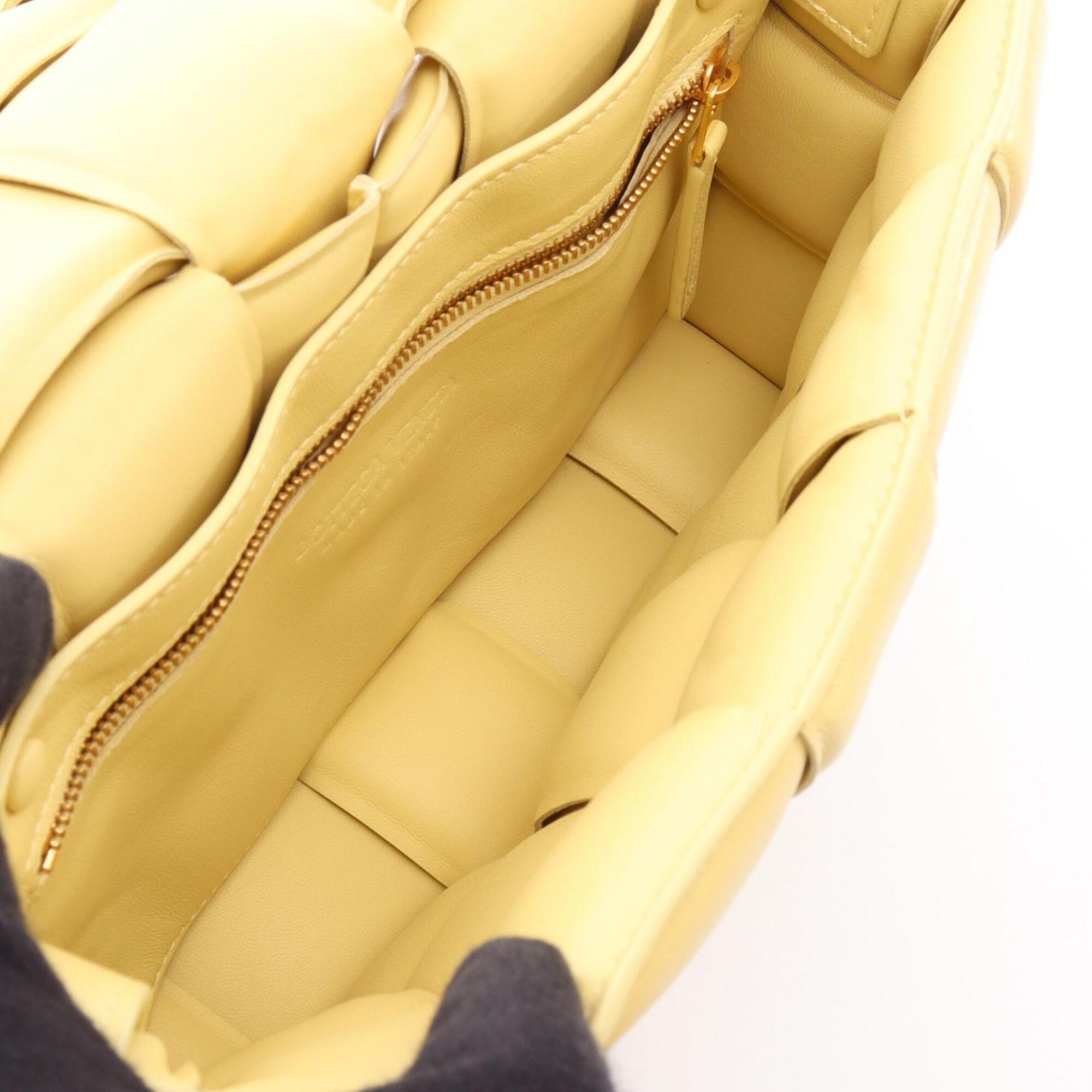 Bottega Veneta Yellow Leather Handbag Shoulder Bag (Pre-Owned)