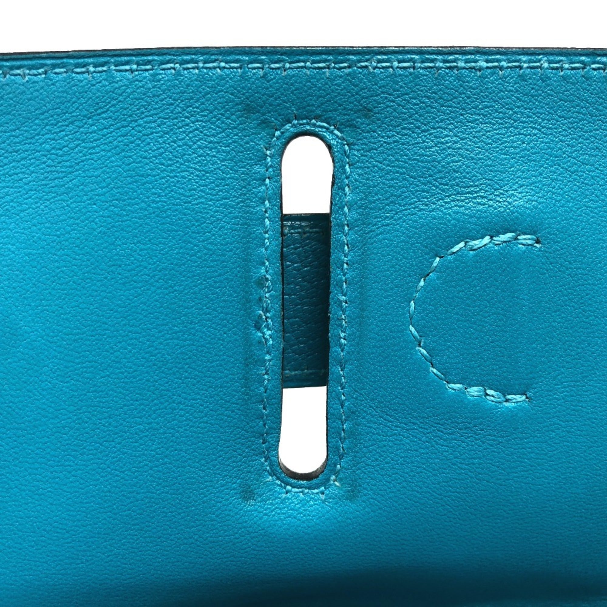 Hermes Blue Jean Chevre Myzore Leather Clutch Bag Pouch (Pre-Owned)