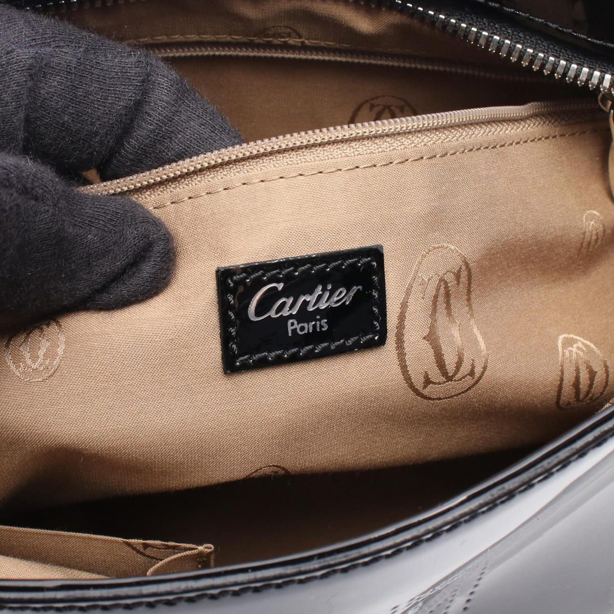 Cartier Black Patent Leather Handbag (Pre-Owned)