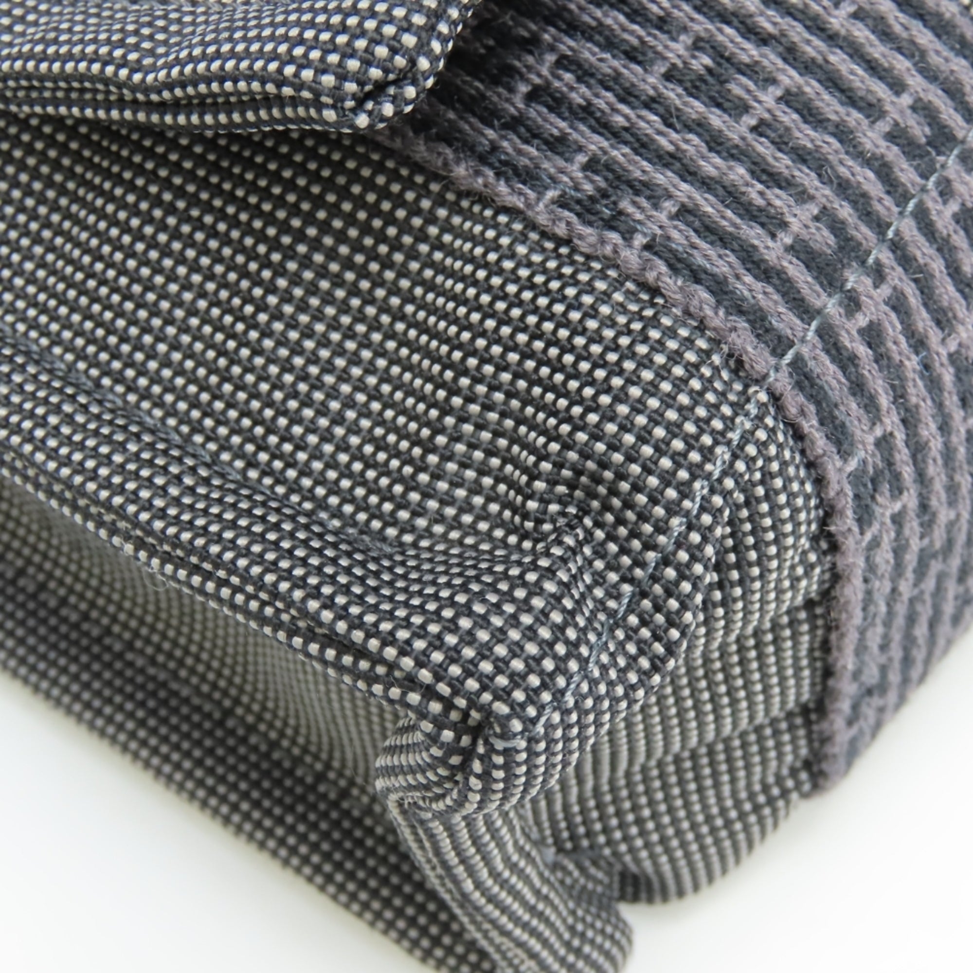 Hermes Her Line Gray Cotton Canvas Shoulder Bag (Pre-Owned)