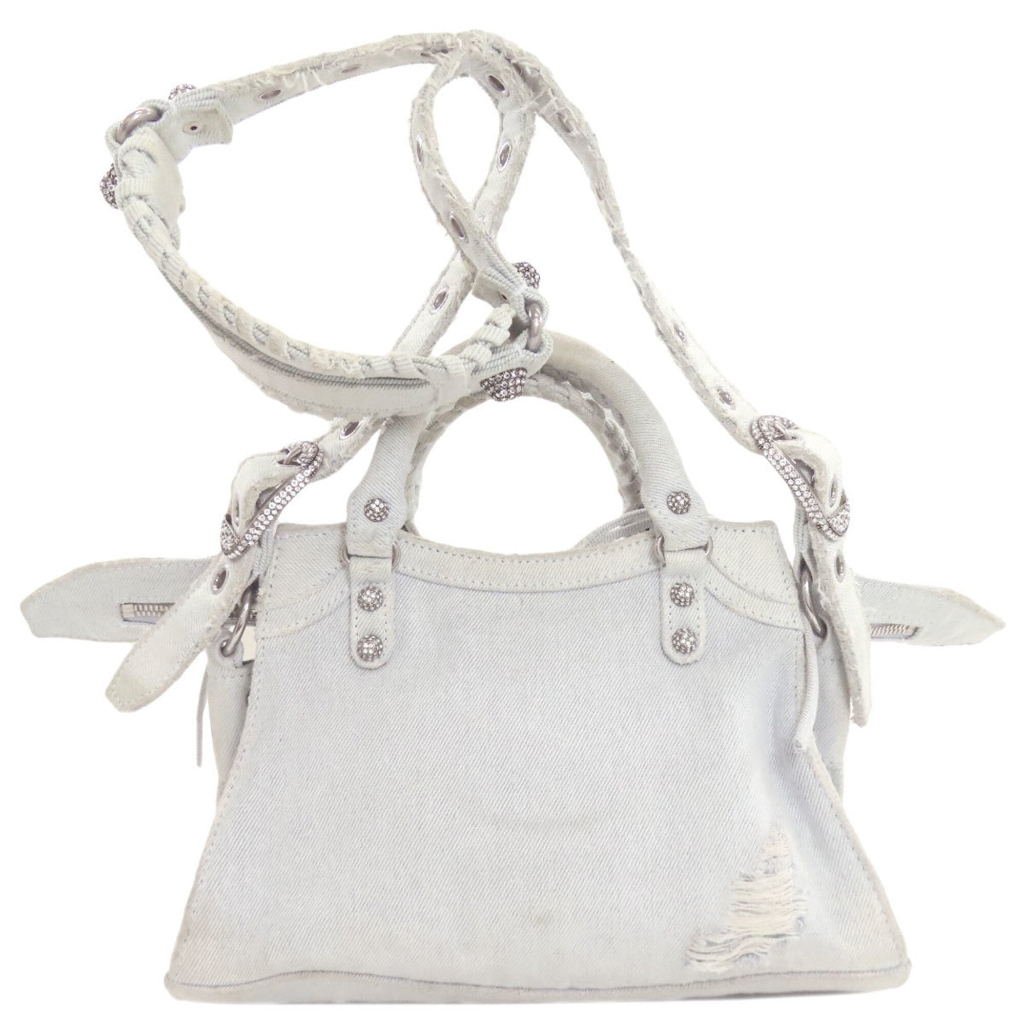 Balenciaga Light Blue Denim Handbag Pouch (Pre-Owned)