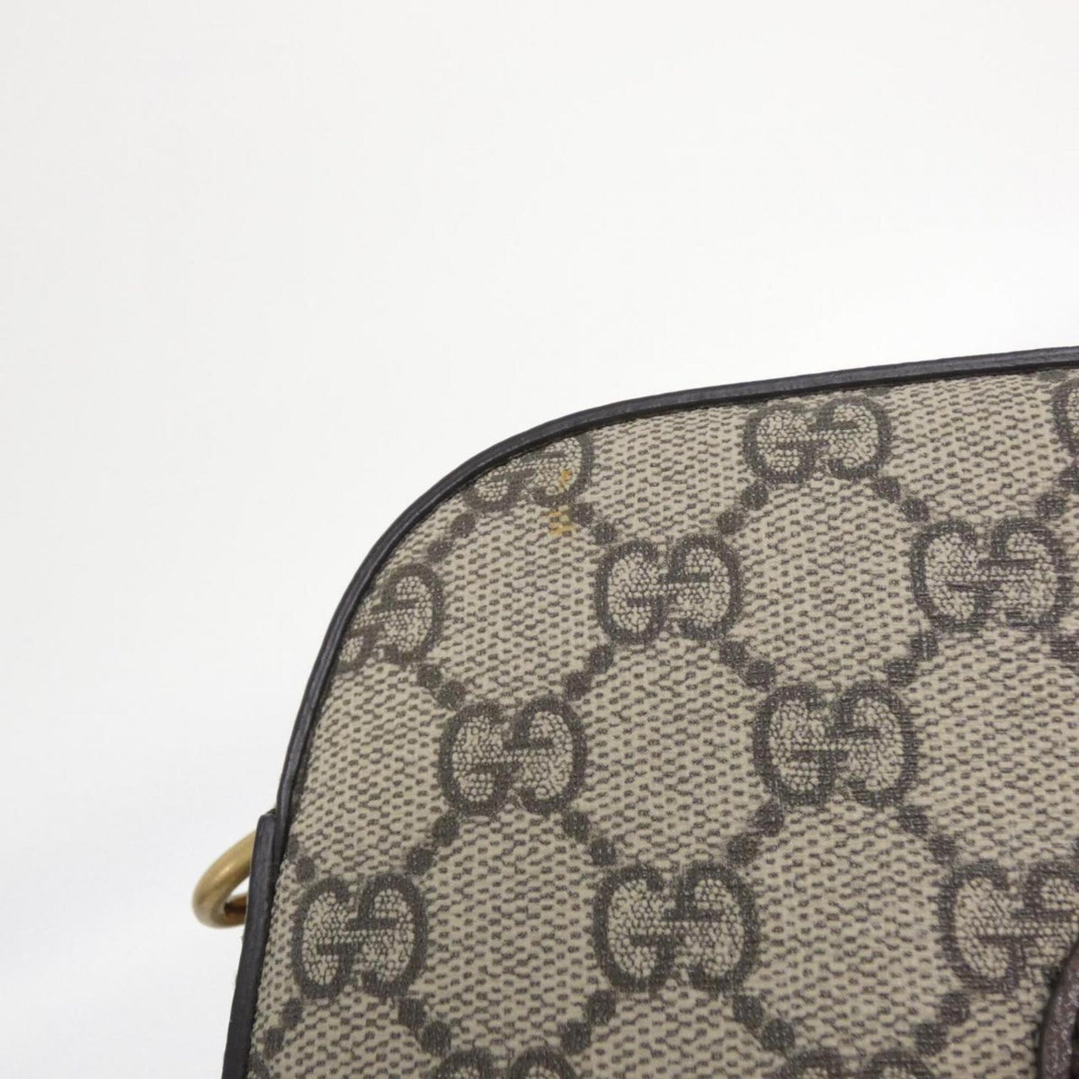 Gucci Beige Brown Gg Supreme Leather Shoulder Bag (Pre-Owned)