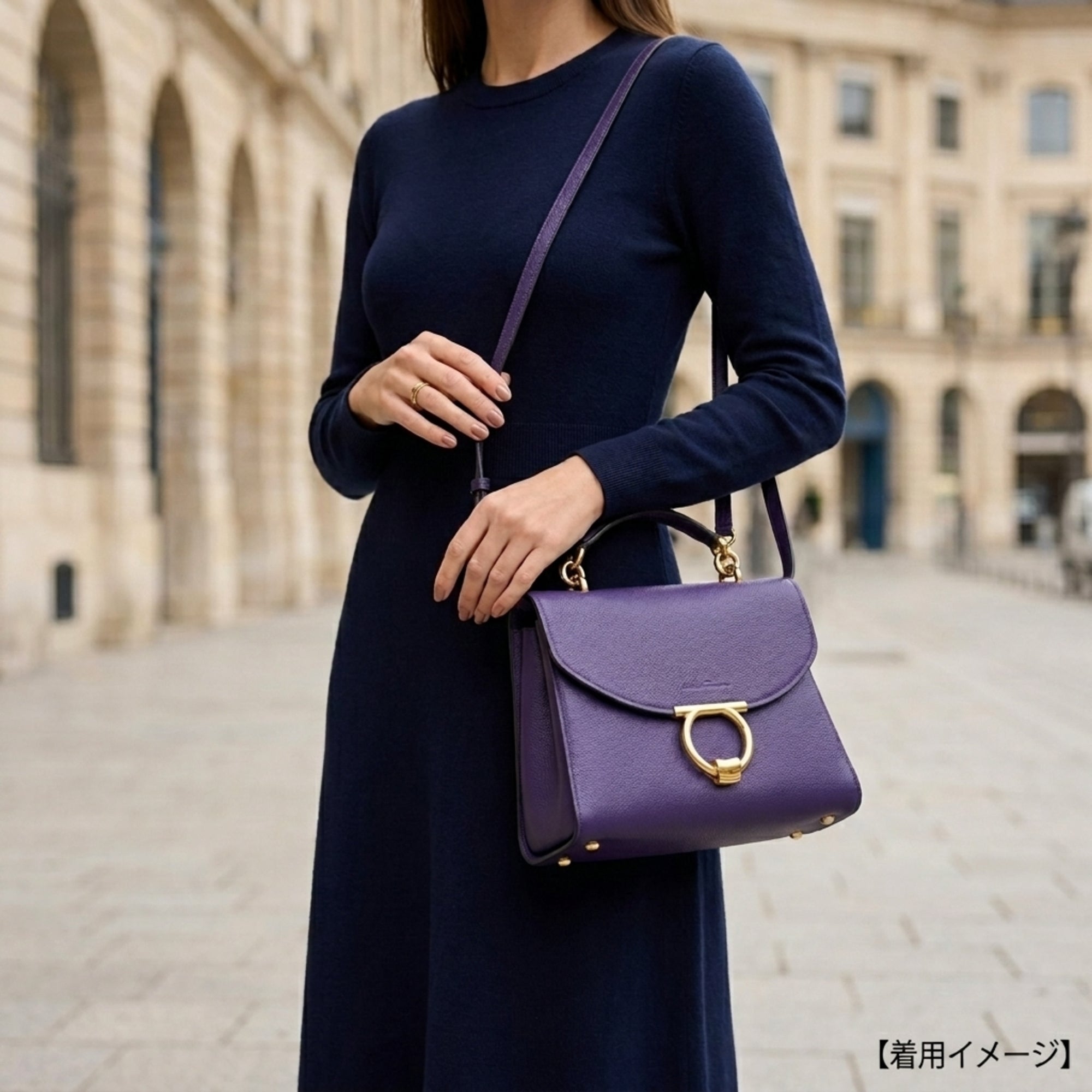 Salvatore Ferragamo Purple Leather Shoulder Bag (Pre-Owned)