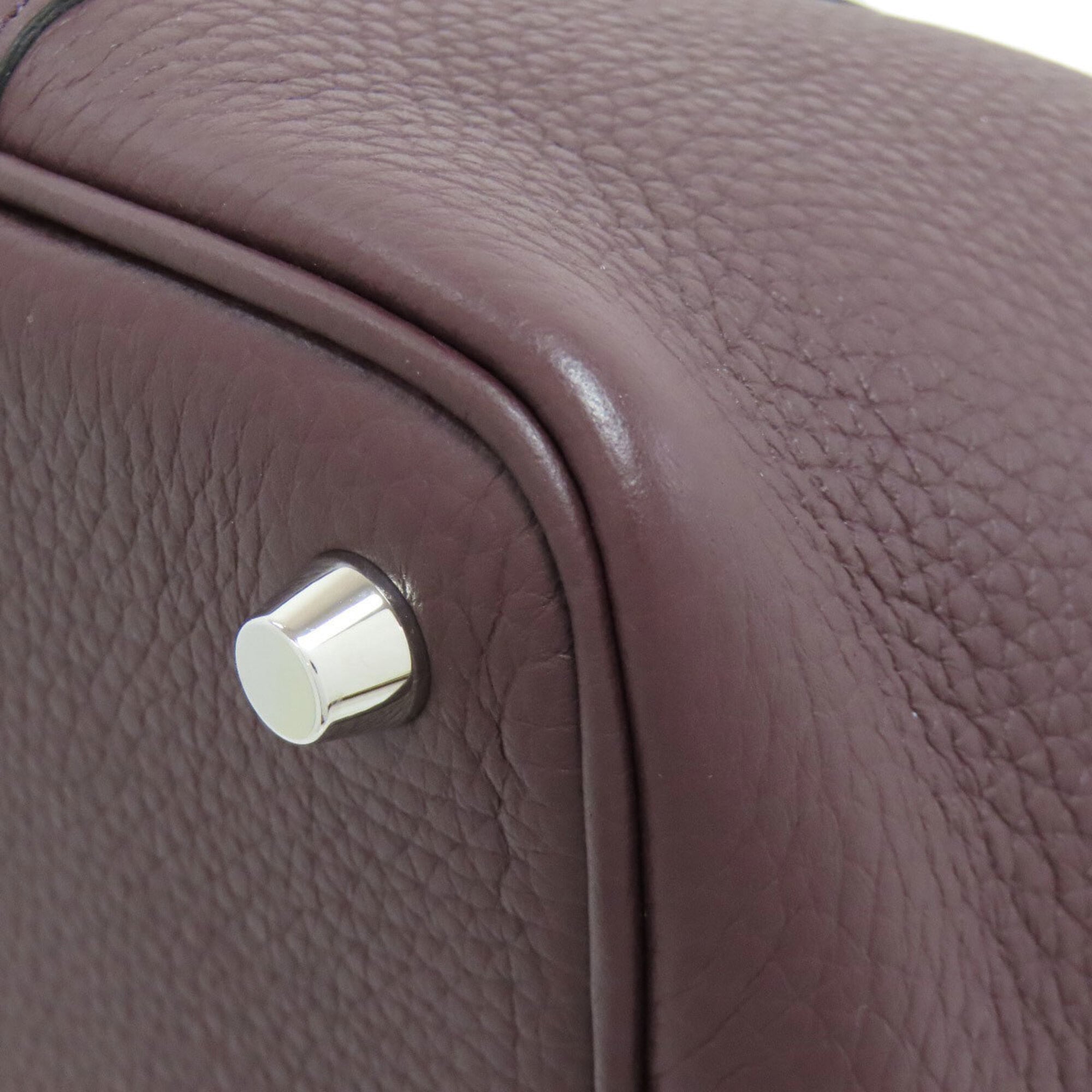 Hermes Bordeaux Taurillon Clemence Leather Handbag (Pre-Owned)