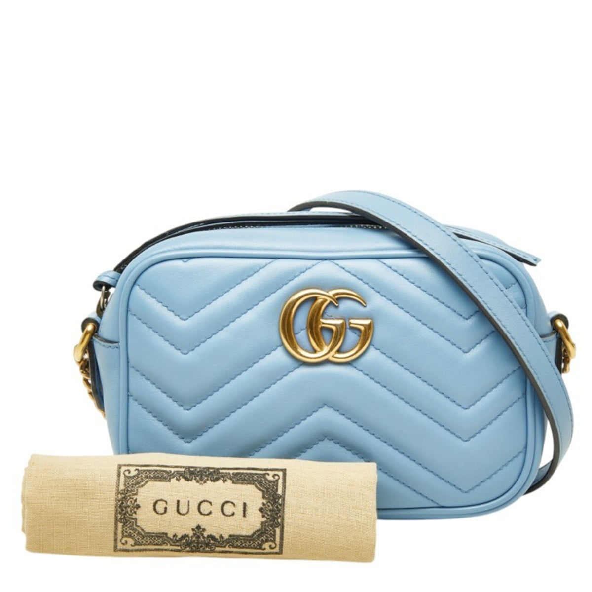 Gucci Light Blue Leather Shoulder Bag (Pre-Owned)