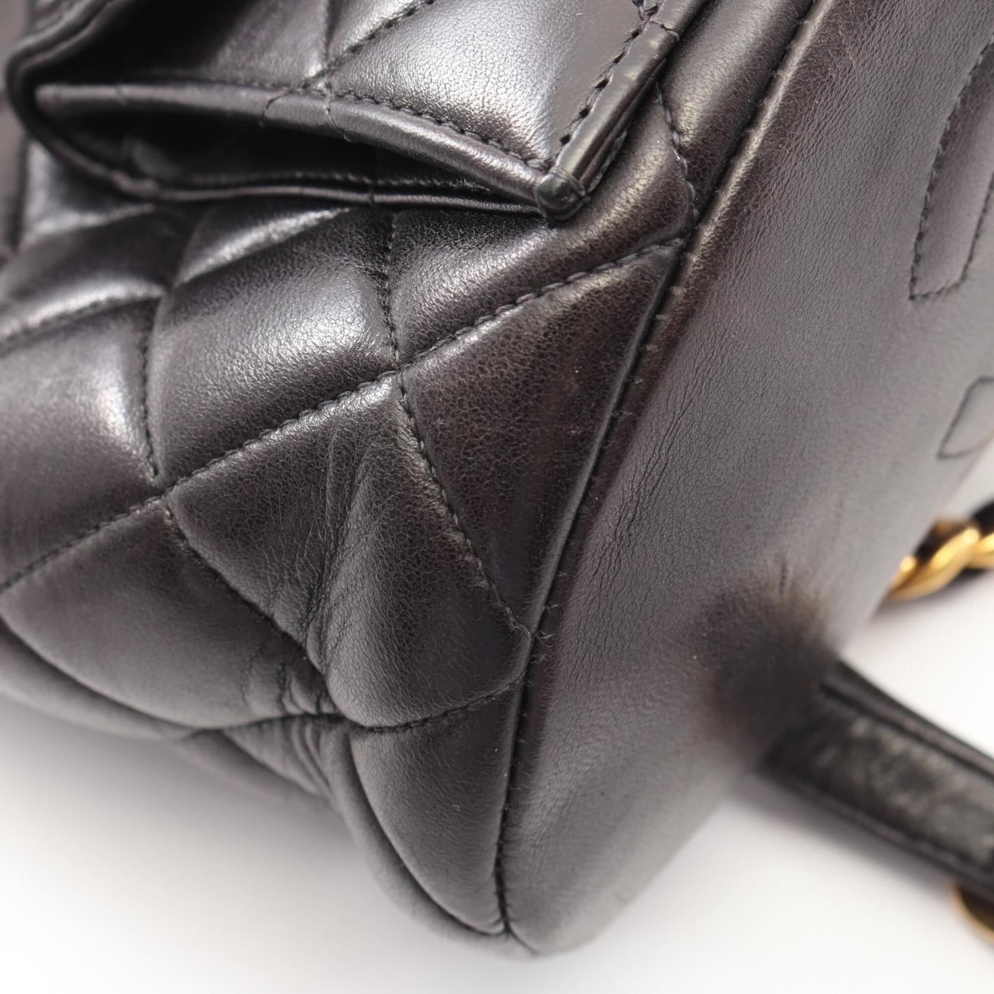 Chanel Black Leather Backpack Handbag (Pre-Owned)