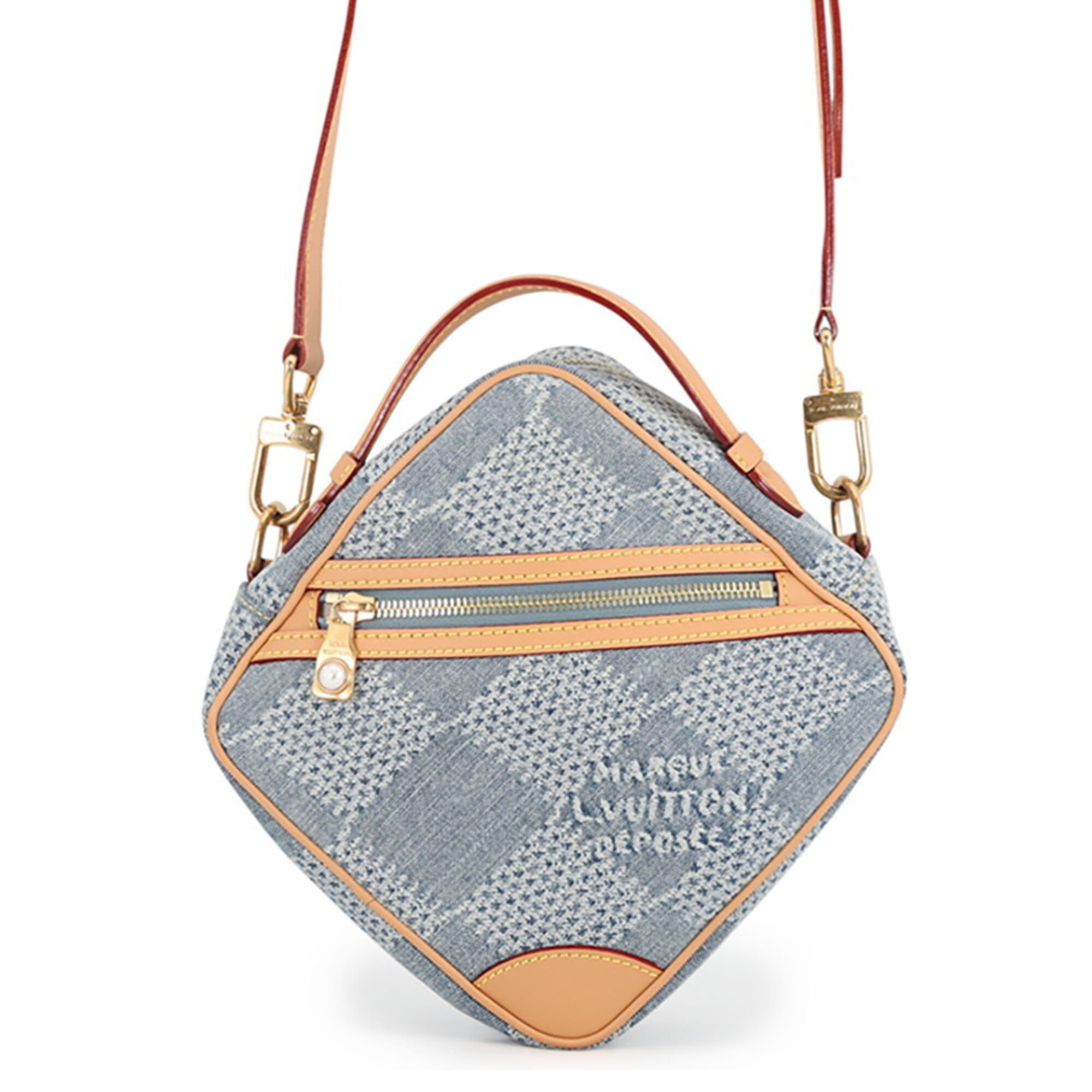 Louis Vuitton Damier Blue Denim Handbag Shoulder Bag (Pre-Owned)