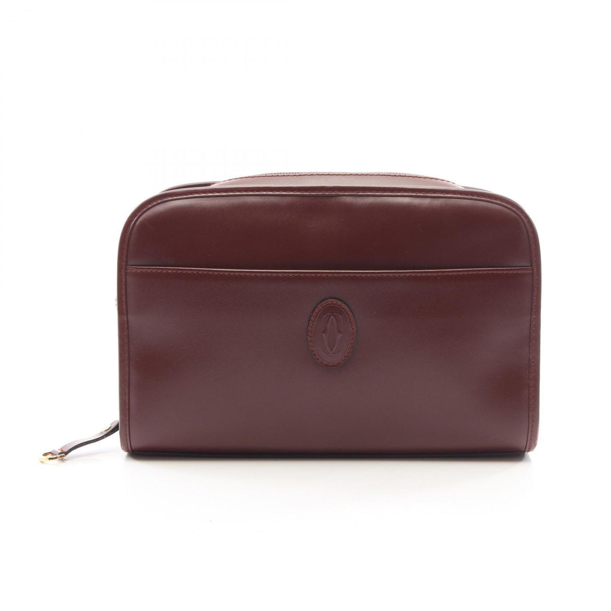 Cartier Bordeaux Leather Clutch Bag Handbag (Pre-Owned)