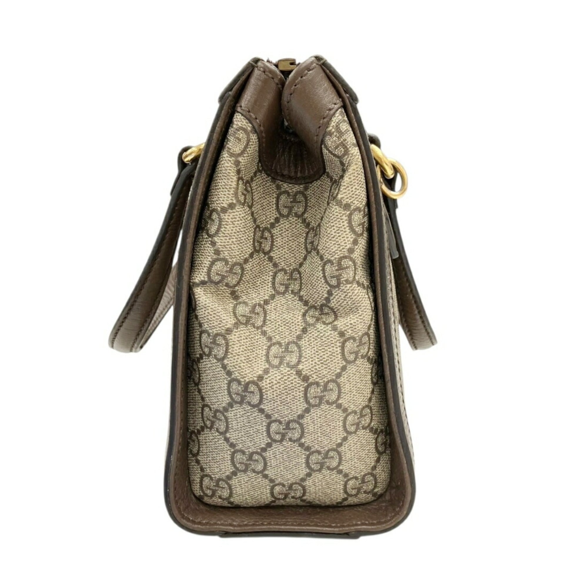 Gucci Beige Gg Supreme Leather Handbag Shoulder Bag (Pre-Owned)