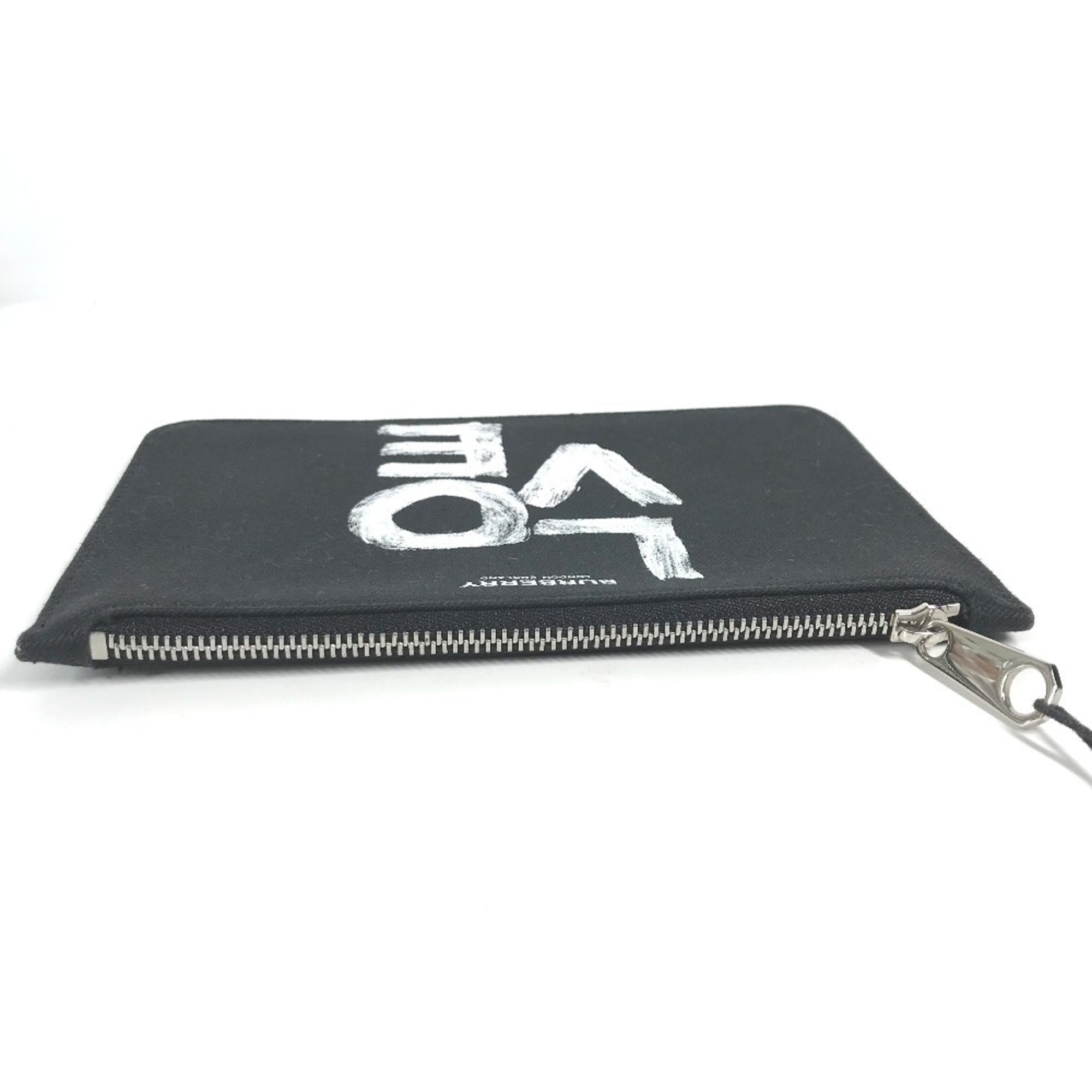 Burberry Black White Canvas Coin Purse/Coin Case (Pre-Owned)