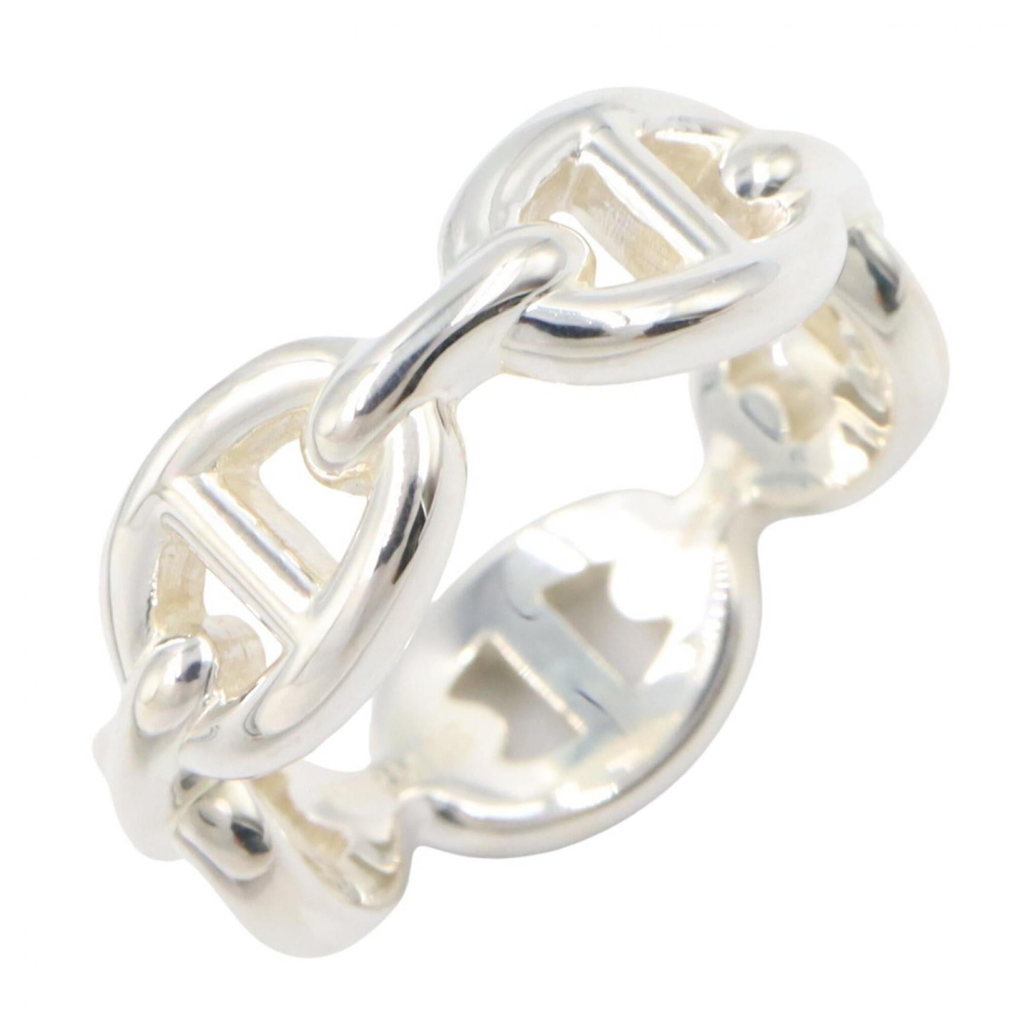 Hermes Silver Silver 925 Band Ring (Pre-Owned)