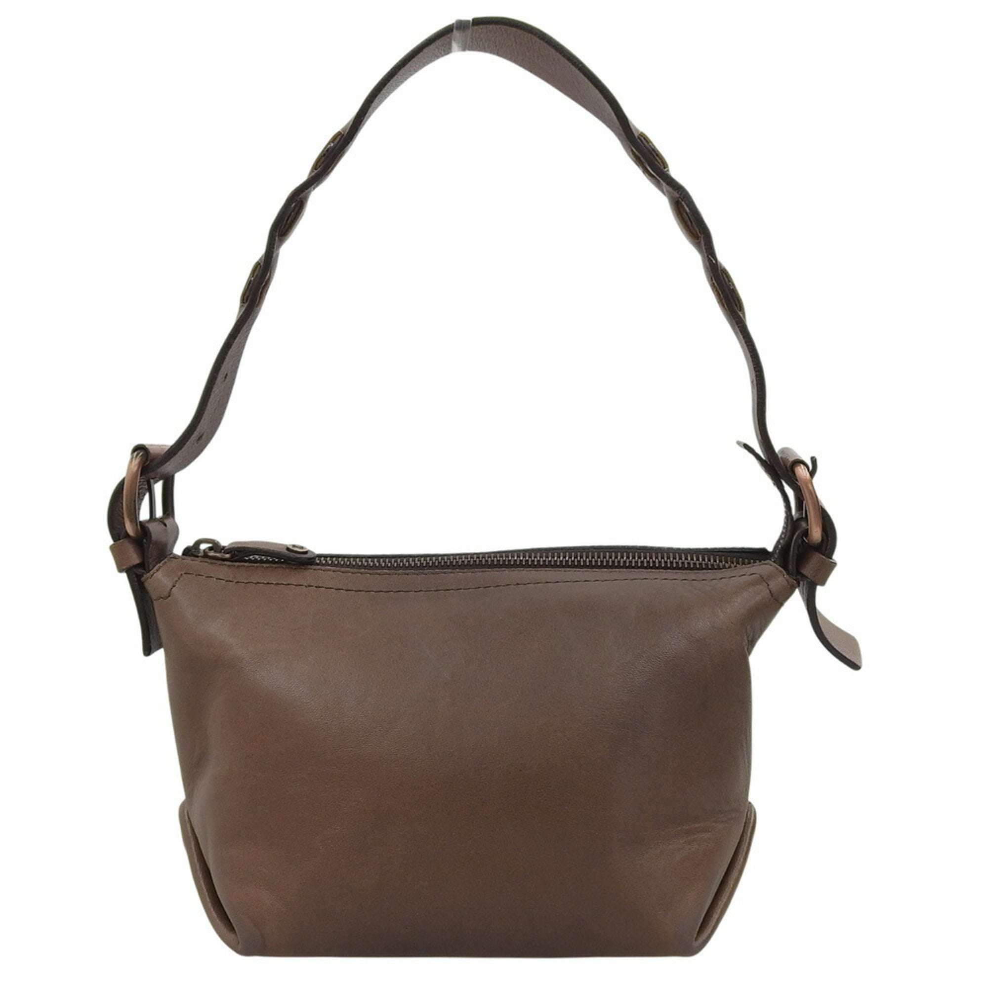 Celine Brown Dark Brown Leather Shoulder Bag (Pre-Owned)