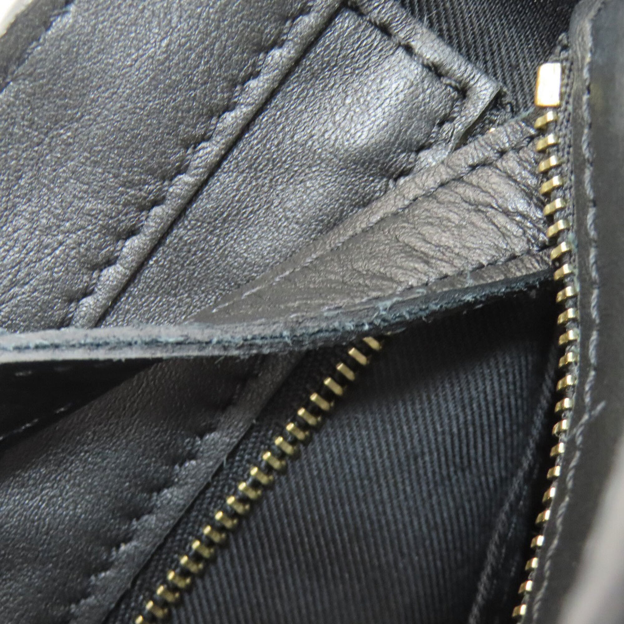 Longchamp Black Brown Green Leather Handbag (Pre-Owned)