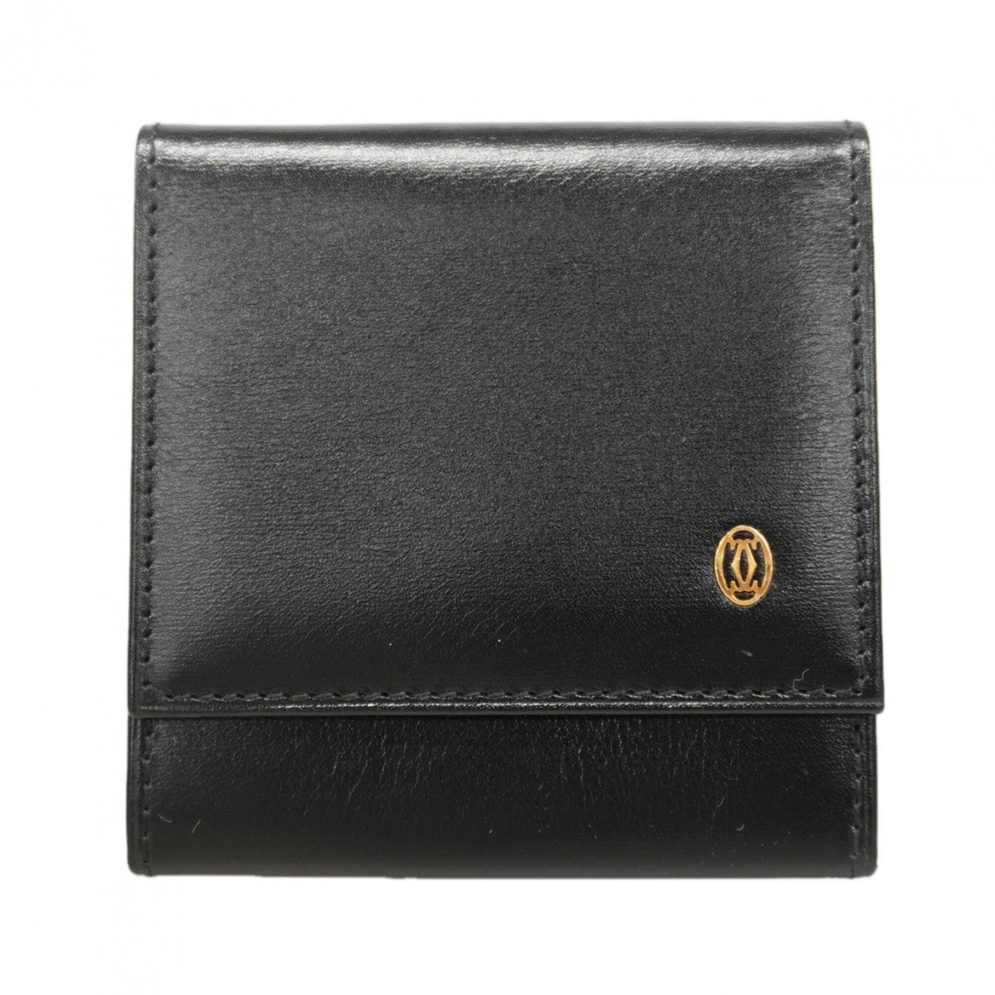 Cartier Black Leather Coin Purse/Coin Case (Pre-Owned)