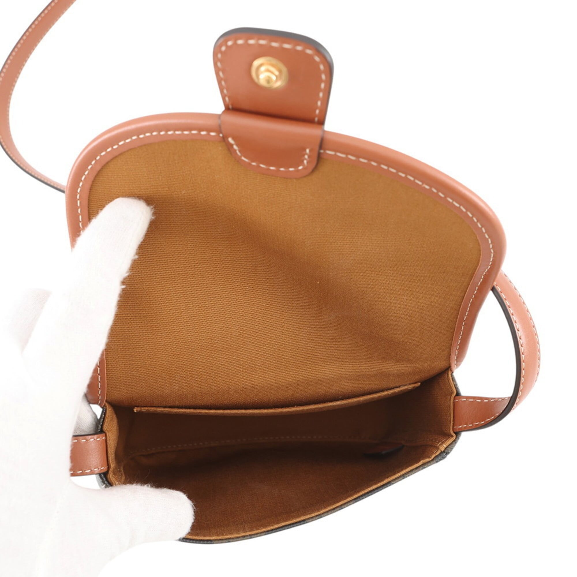 Celine Gold Pvc Leather Handbag Shoulder Bag (Pre-Owned)