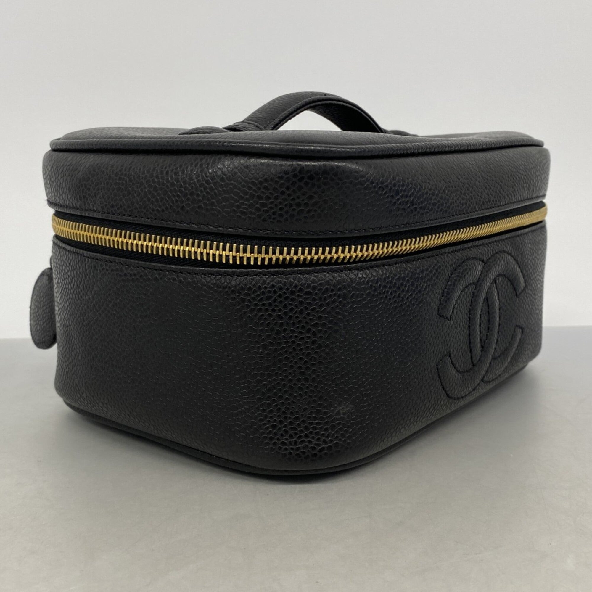 Chanel Black Grained Calfskin Vanity Bag (Pre-Owned)