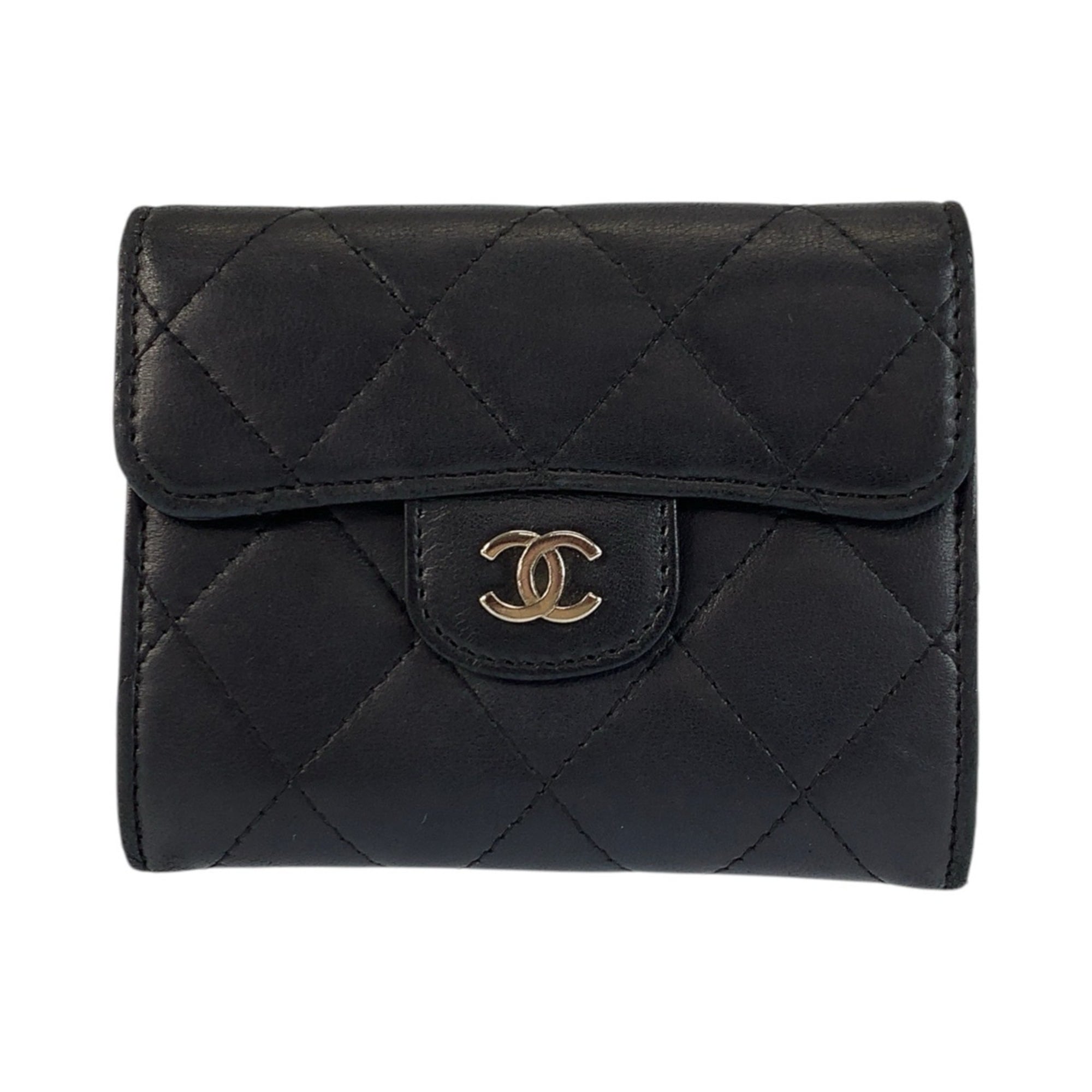 Chanel Black Leather Coin Purse/Coin Case (Pre-Owned)