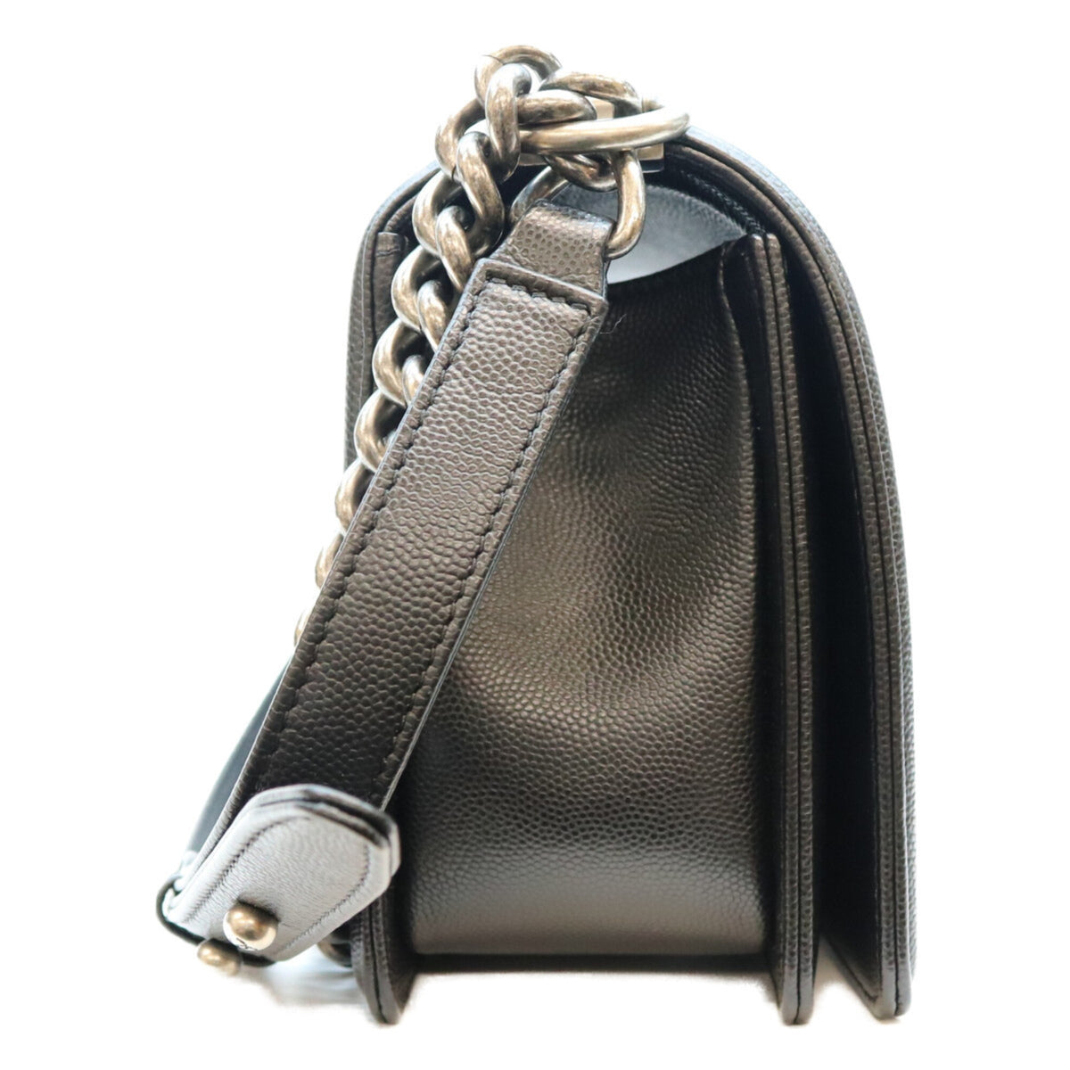Chanel Black Grained Calfskin Shoulder Bag (Pre-Owned)