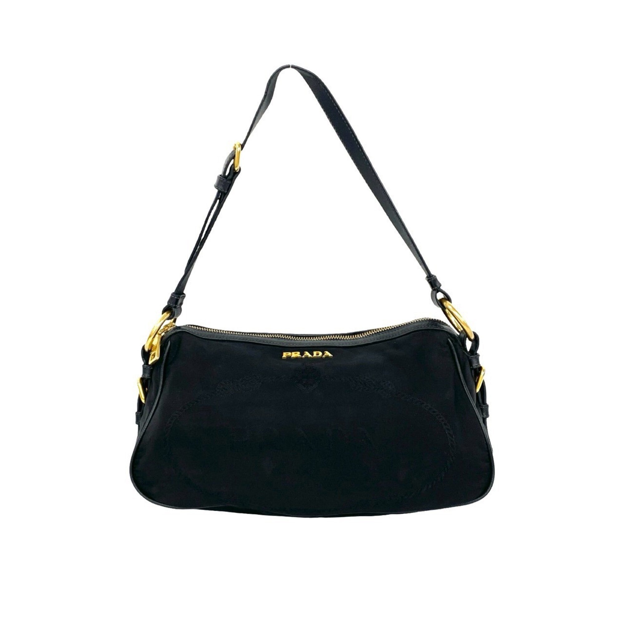 Prada Black Nylon Leather Shoulder Bag (Pre-Owned)