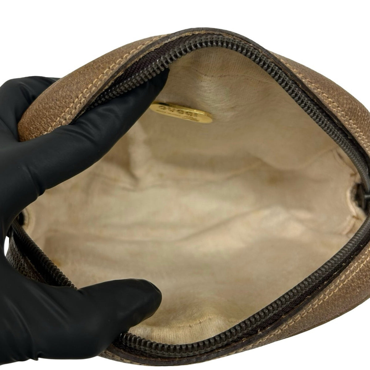 Gucci Brown Leather Pvc Pochette Shoulder Bag (Pre-Owned)