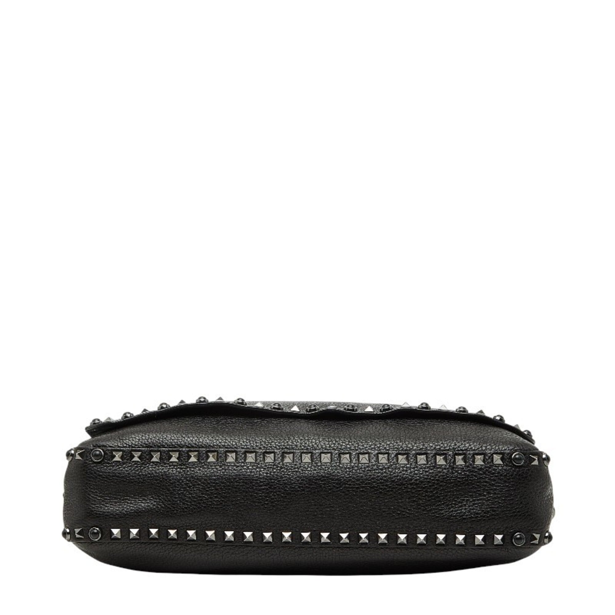 Valentino Black Purple Leather Shoulder Bag (Pre-Owned)