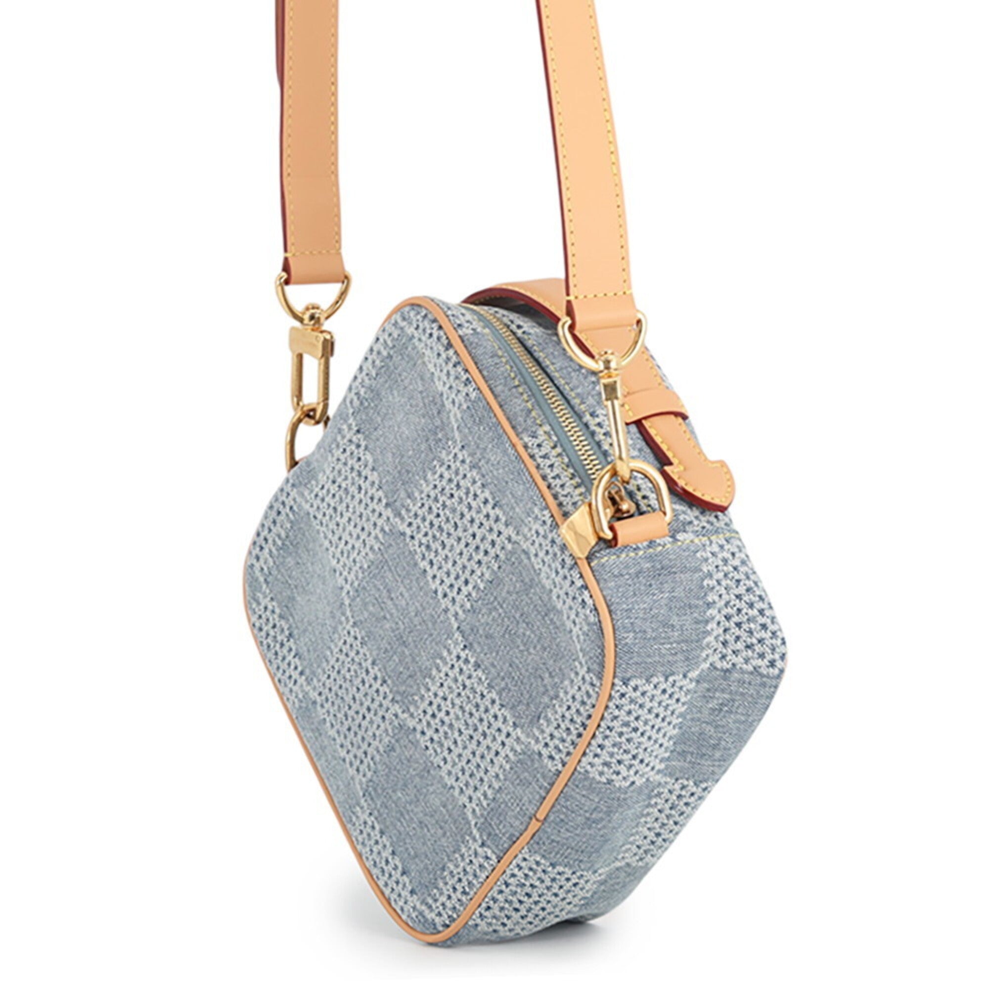 Louis Vuitton Damier Blue Denim Handbag Shoulder Bag (Pre-Owned)