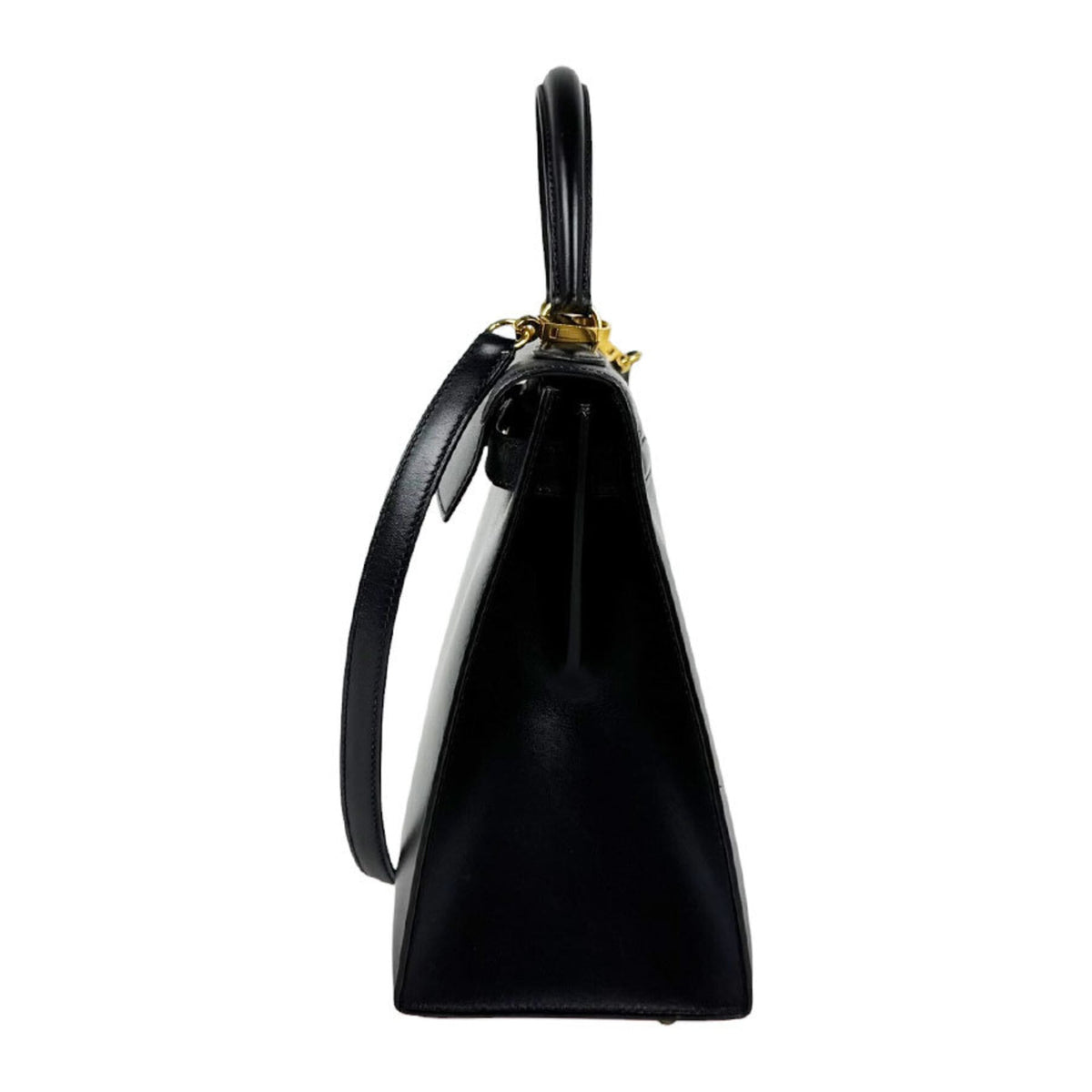 Hermes Black Box Calf Leather Handbag Shoulder Bag (Pre-Owned)