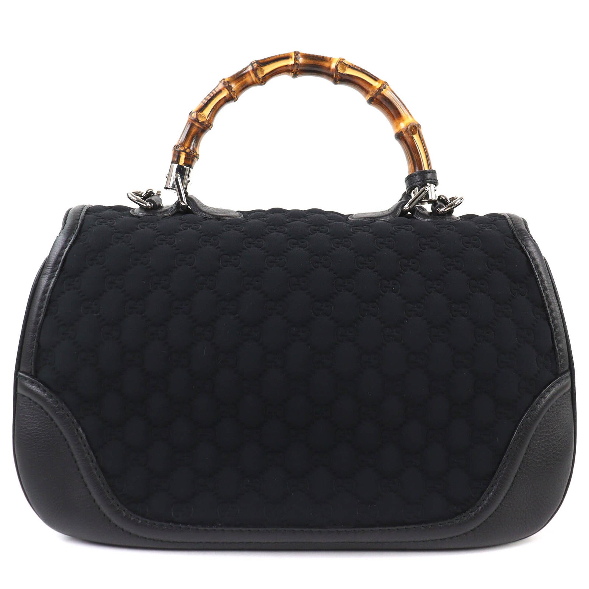 Gucci Black Leather Handbag Shoulder Bag (Pre-Owned)