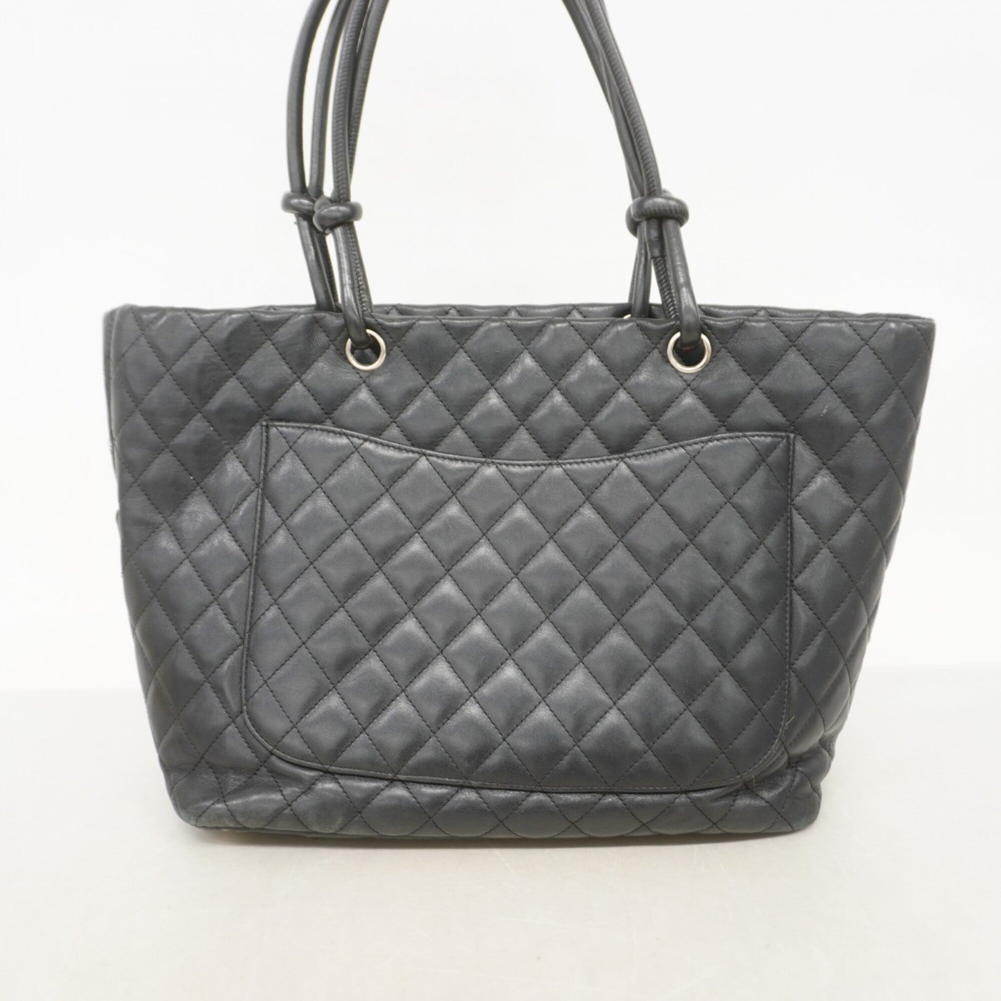 Chanel Black White Leather Tote Bag (Pre-Owned)