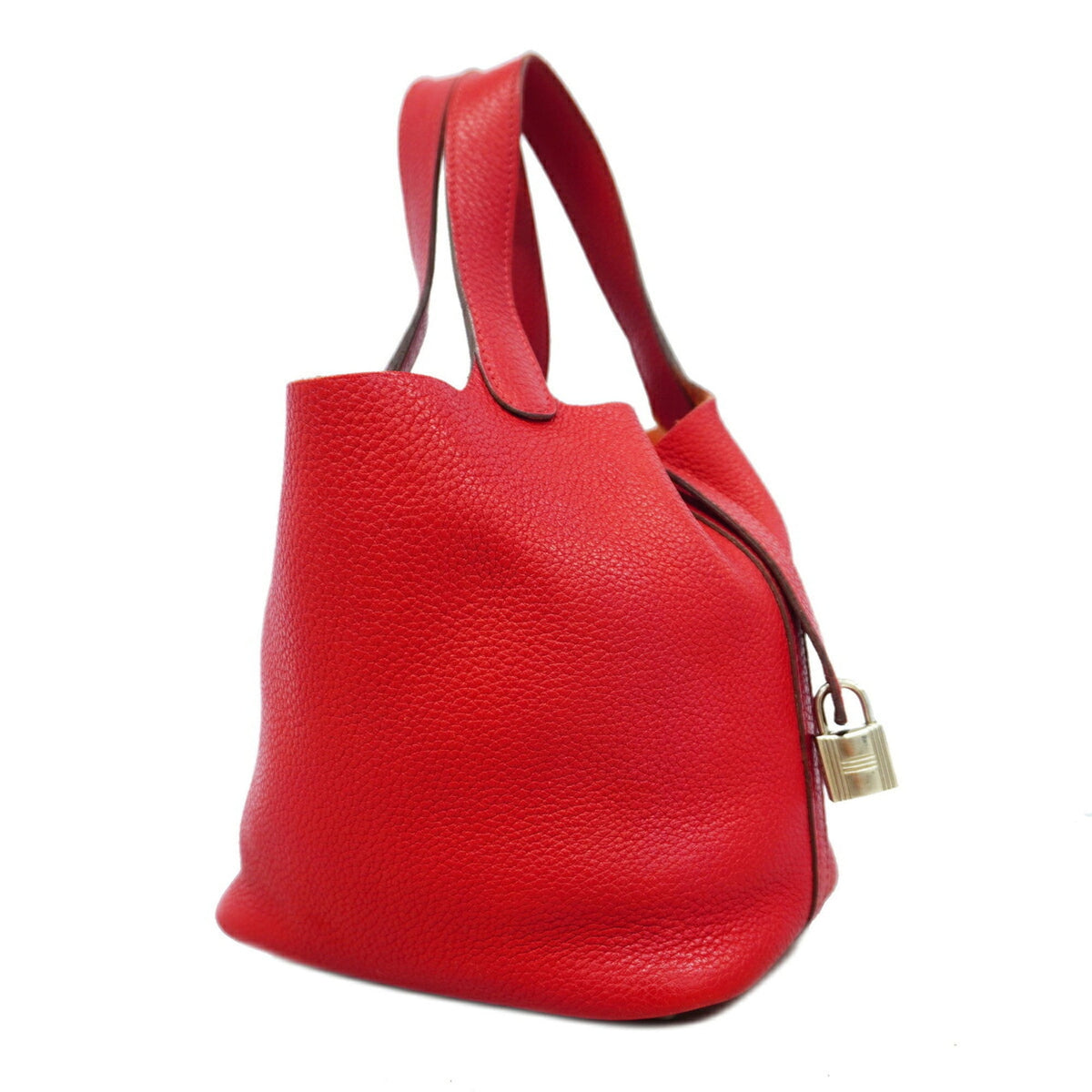 Hermes Rouge Casaque Taurillon Clemence Leather Handbag (Pre-Owned)