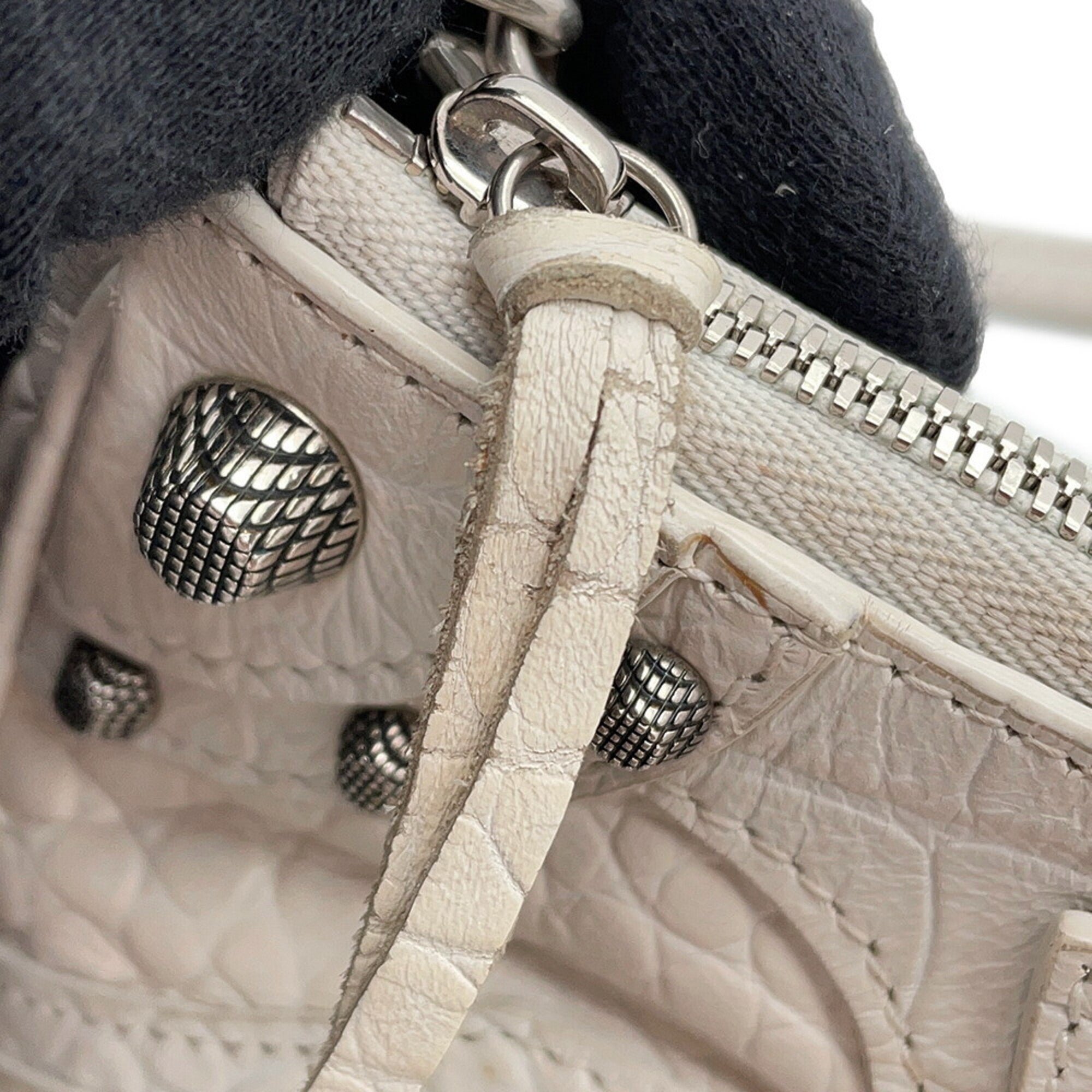 Balenciaga White Leather Shoulder Bag (Pre-Owned)