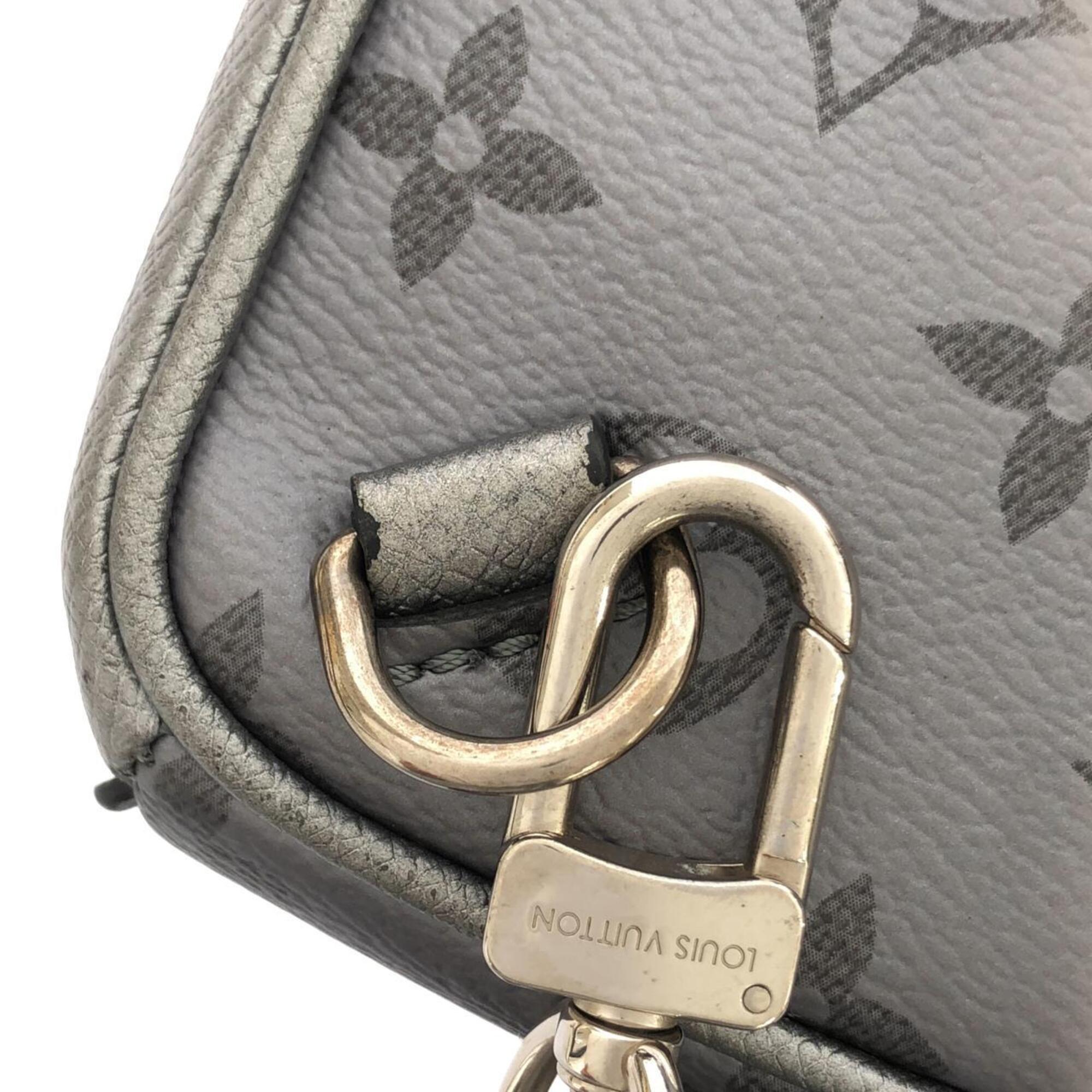 Louis Vuitton Taigarama Gunmetal Coated Canvas Leather Shoulder Bag (Pre-Owned)