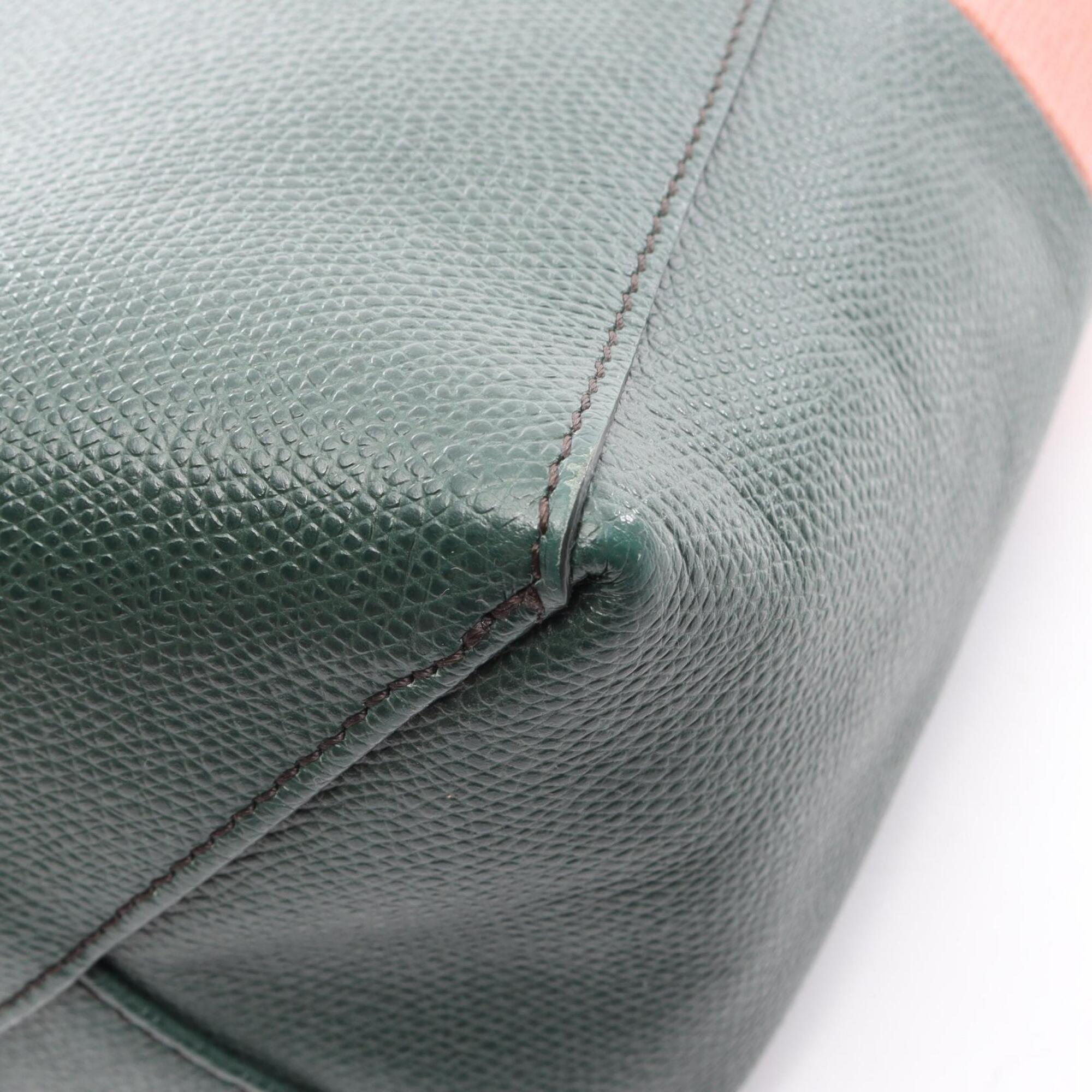 Celine Green Pink Leather Handbag Tote Bag (Pre-Owned)