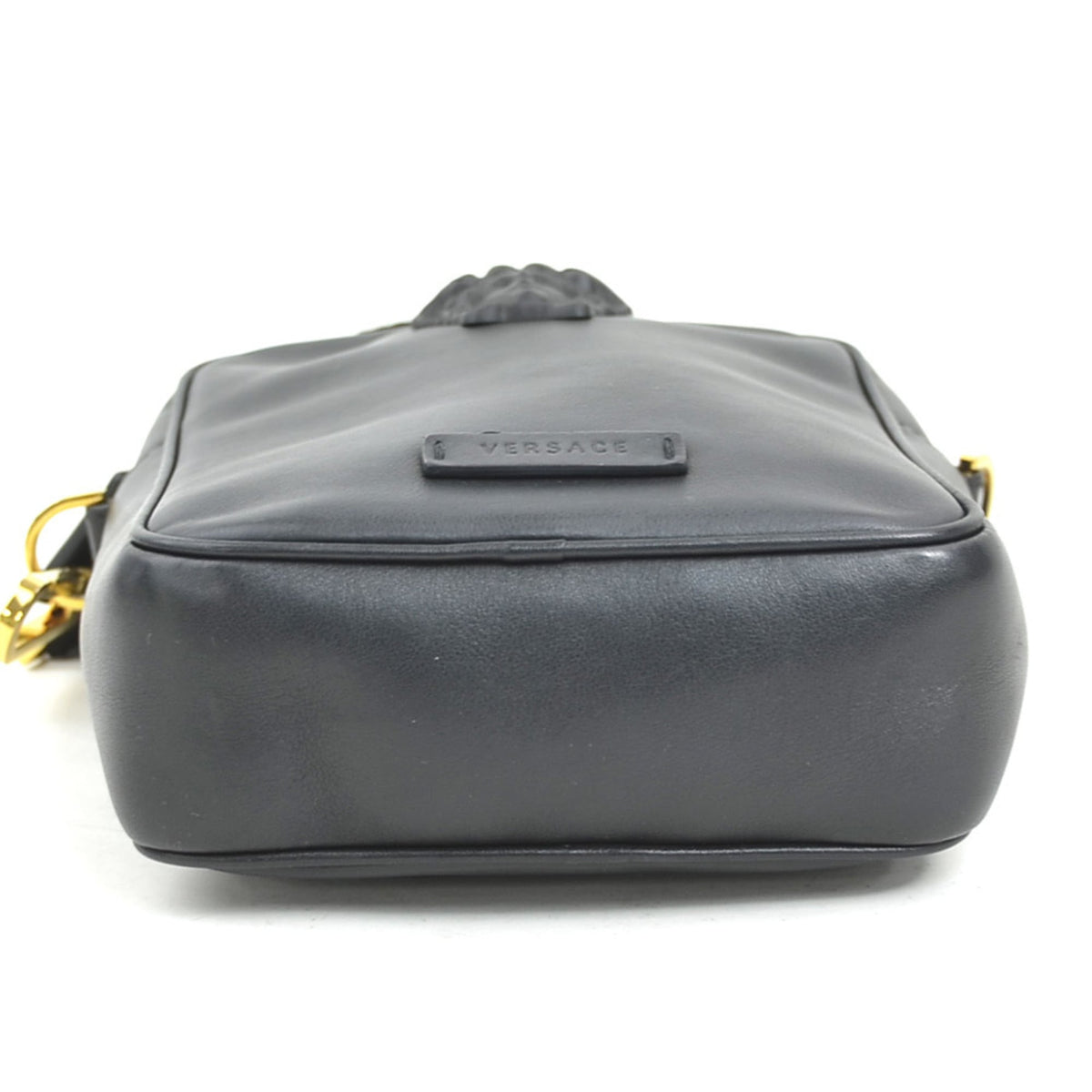 Versace Black Leather Shoulder Bag (Pre-Owned)