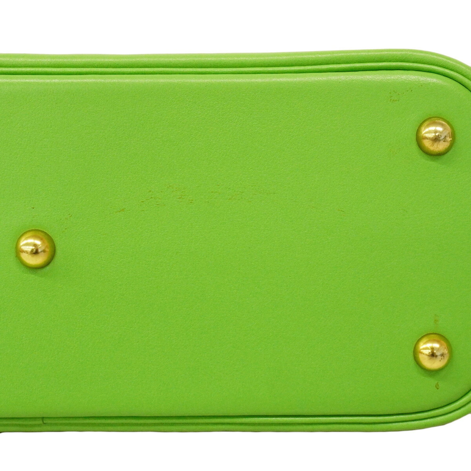 Hermes Apple Green Orange Gulliver Leather Handbag (Pre-Owned)