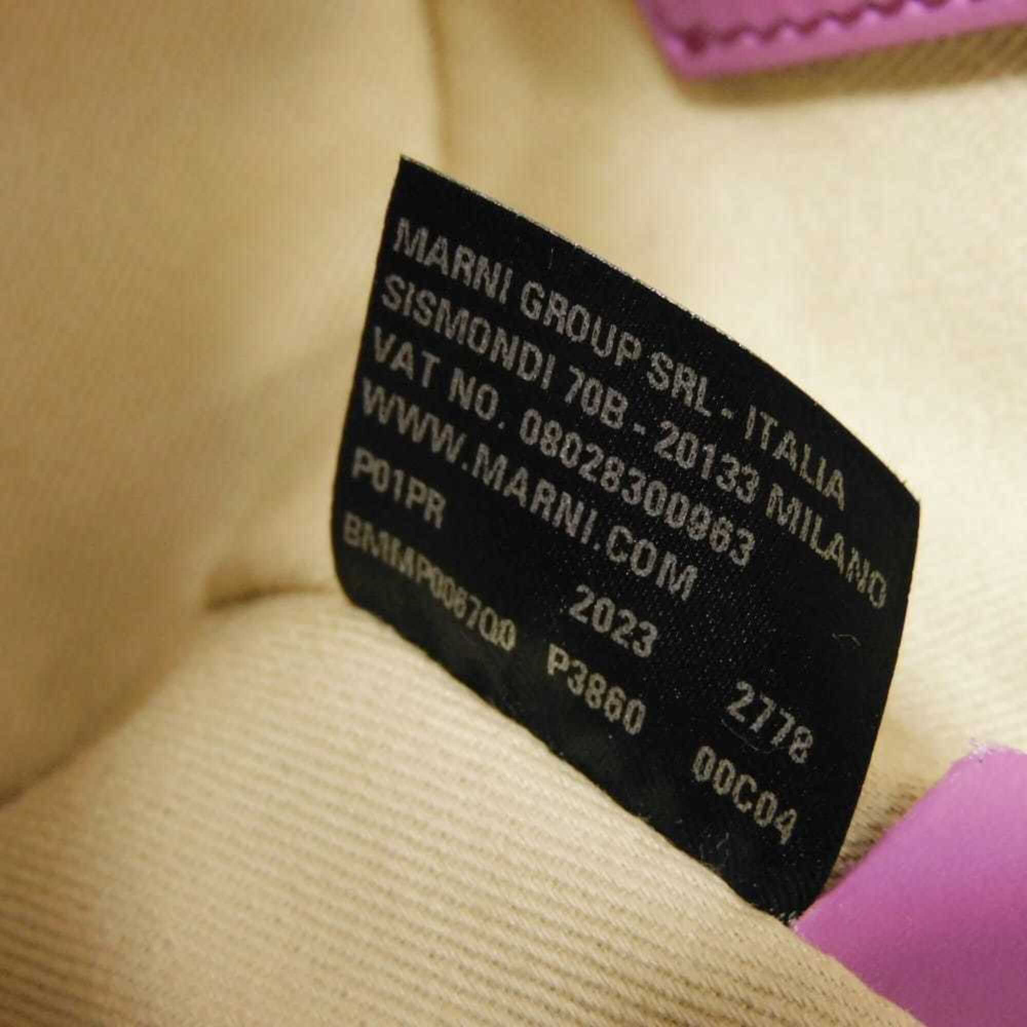 Marni Purple Cotton Leather Handbag Shoulder Bag (Pre-Owned)