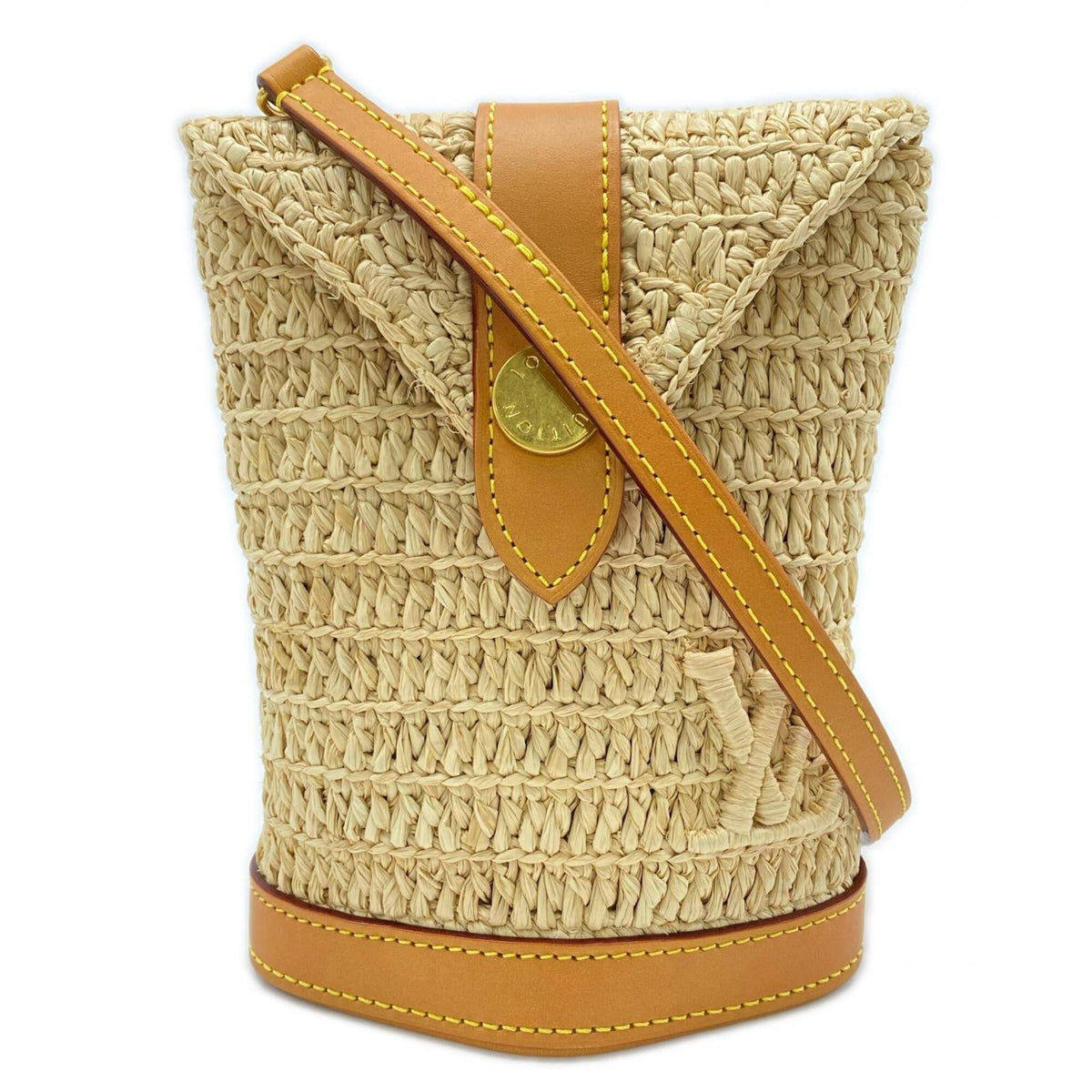 Louis Vuitton Beige Brown Natural Leather Shoulder Bag (Pre-Owned)