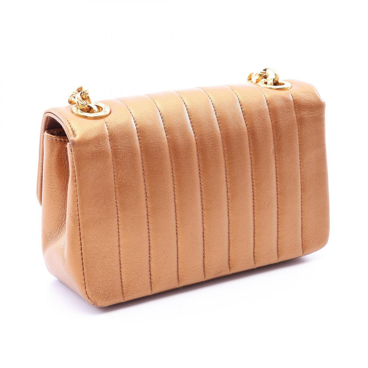 Chanel Brown Leather Handbag Shoulder Bag (Pre-Owned)