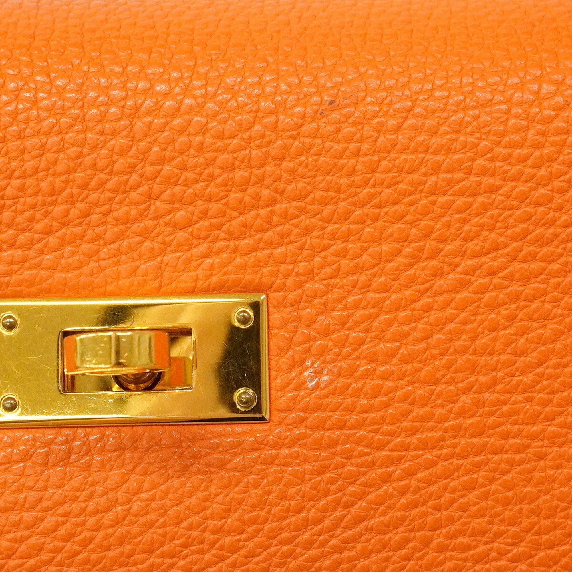 Hermes Orange Togo Leather Handbag (Pre-Owned)