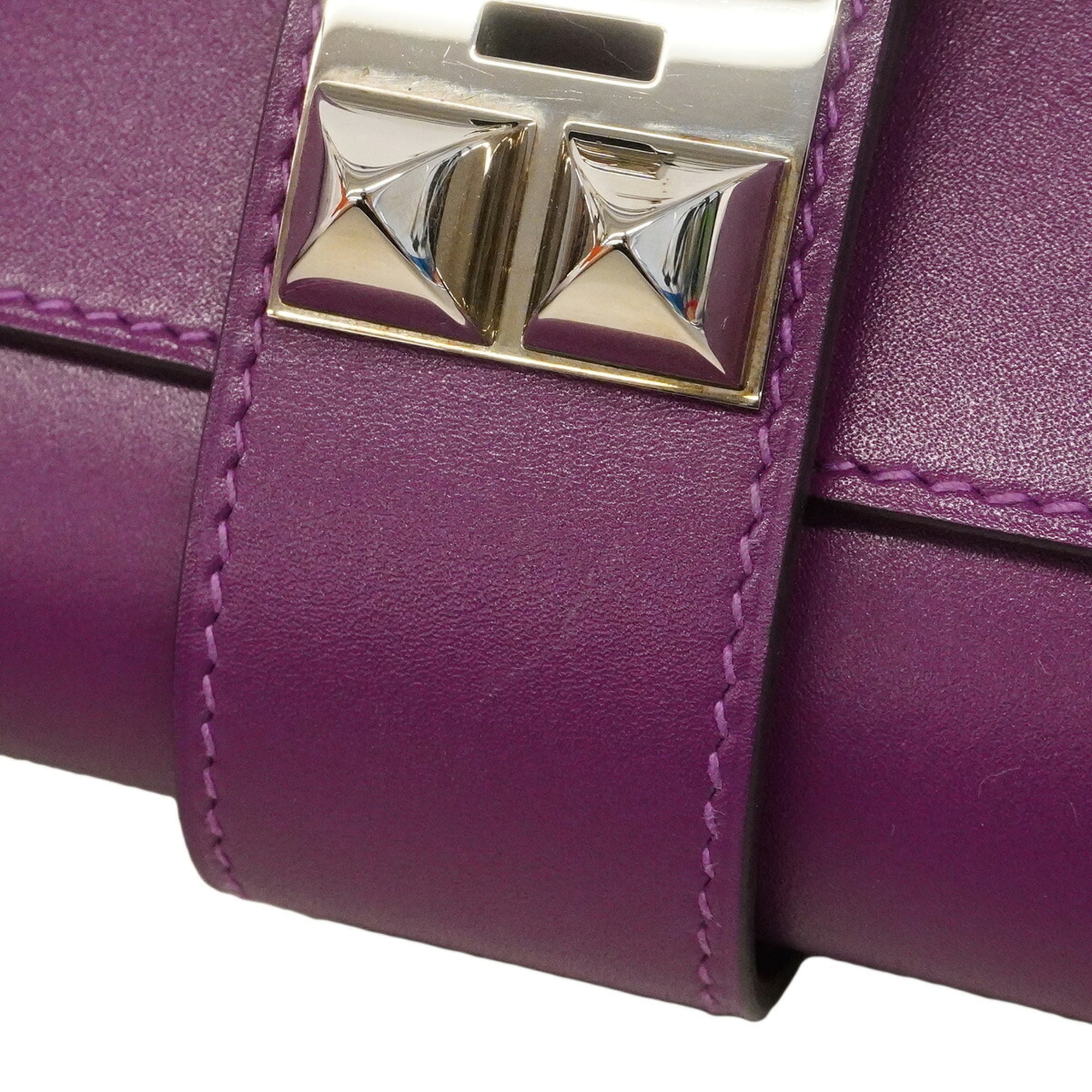 Hermes Violet Tadelakt Leather Clutch Bag (Pre-Owned)