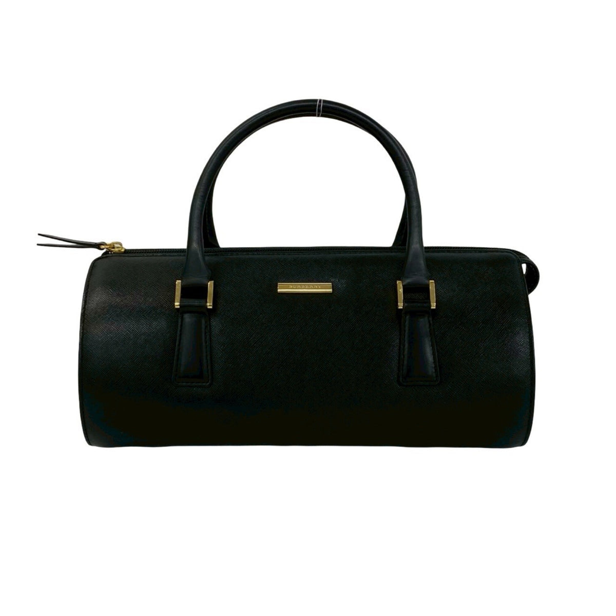 Burberry Black Leather Boston Bag Handbag (Pre-Owned)