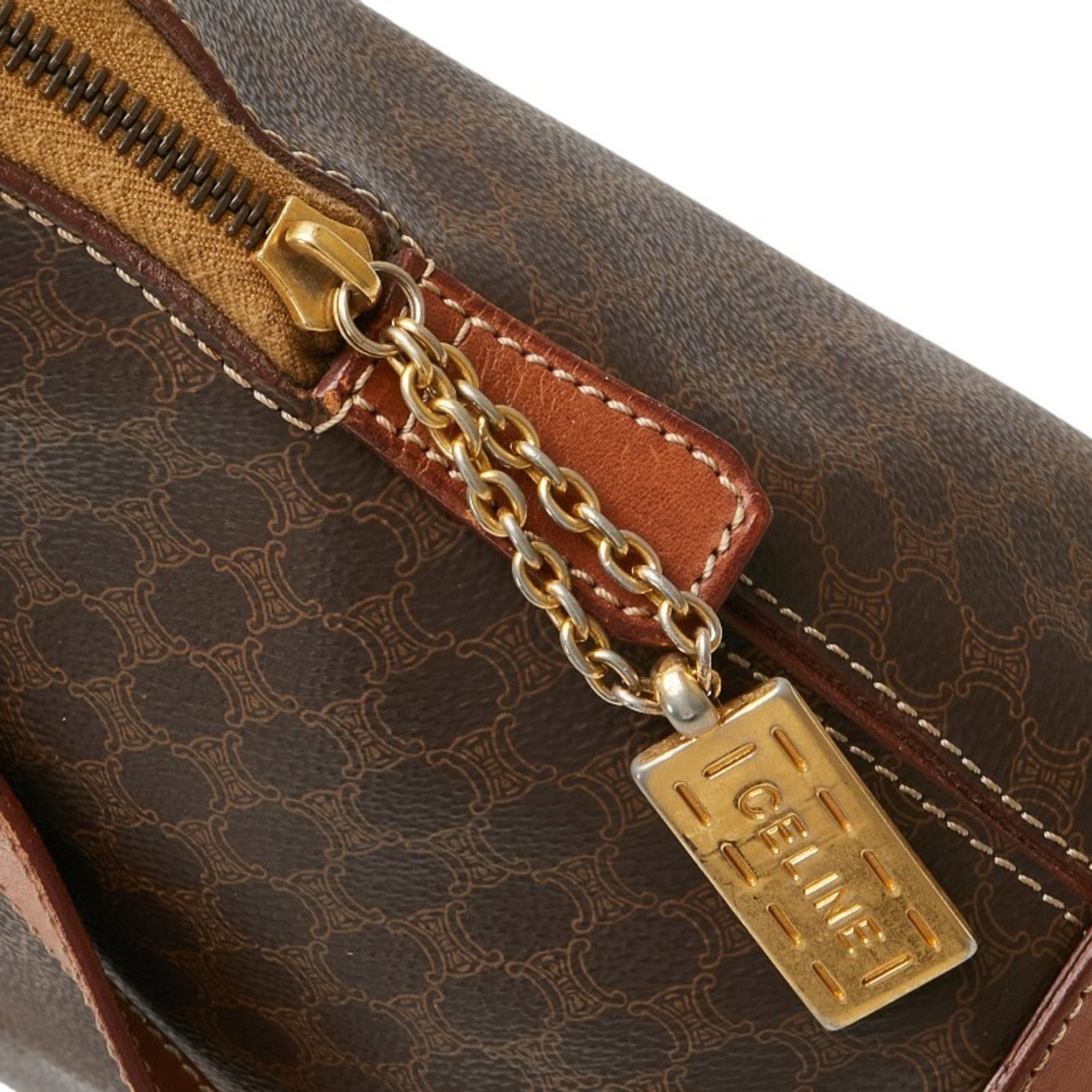 Celine Brown Pvc Leather Handbag Shoulder Bag (Pre-Owned)