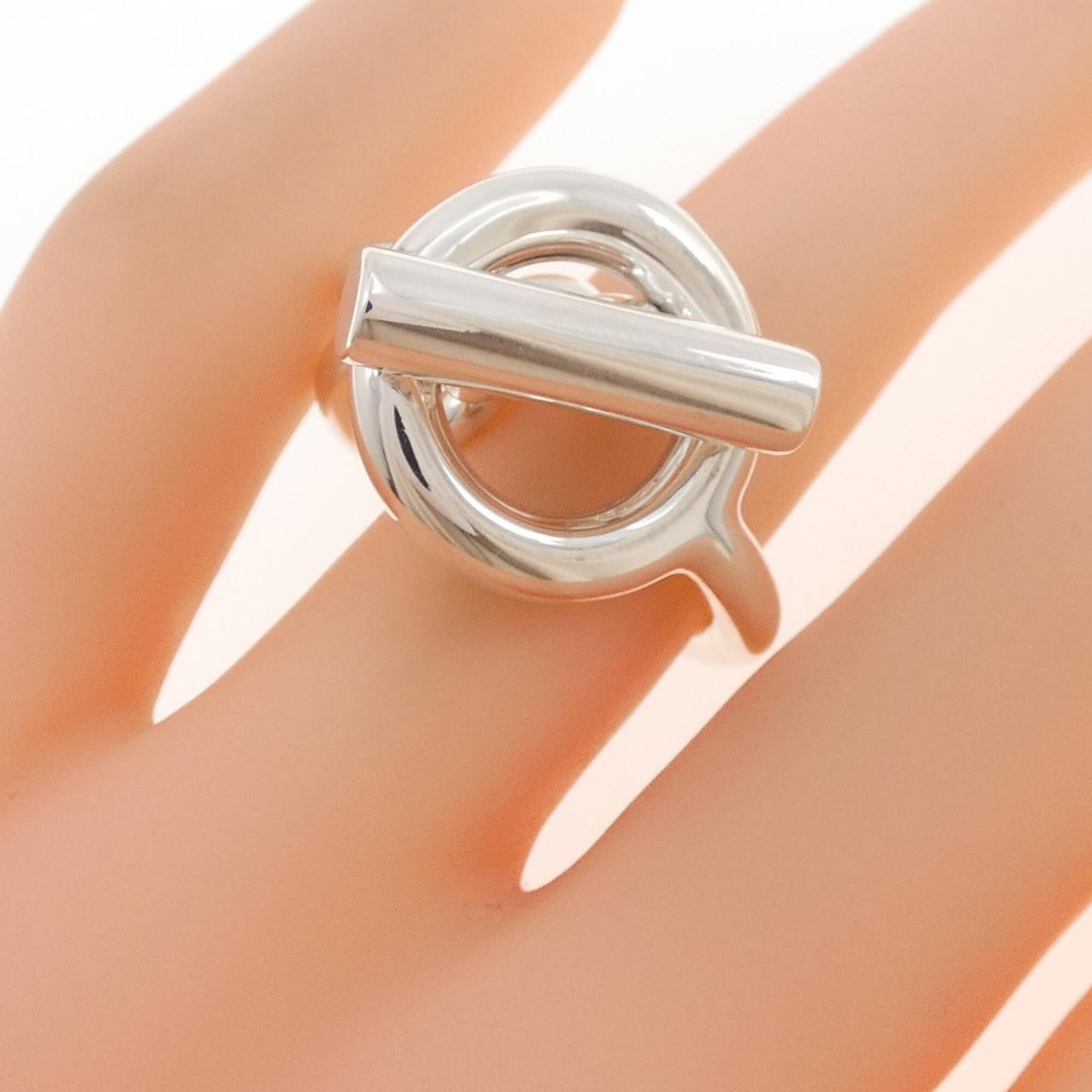 Hermes Silver 925 Band Ring (Pre-Owned)