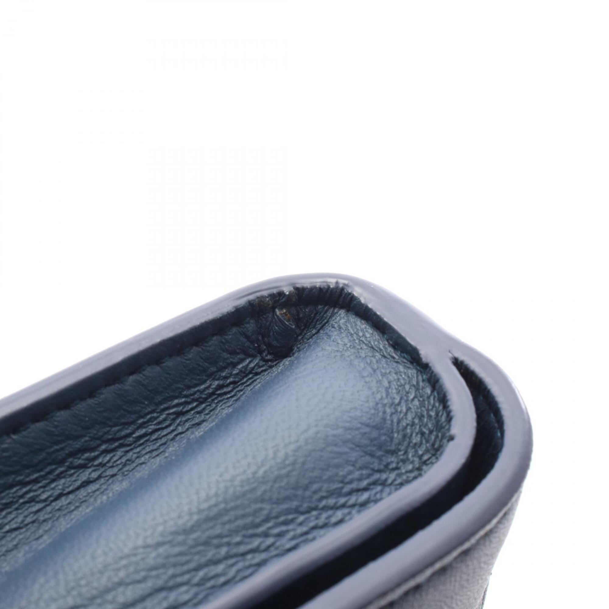 Bottega Veneta Black Blue Leather Clutch Bag (Pre-Owned)
