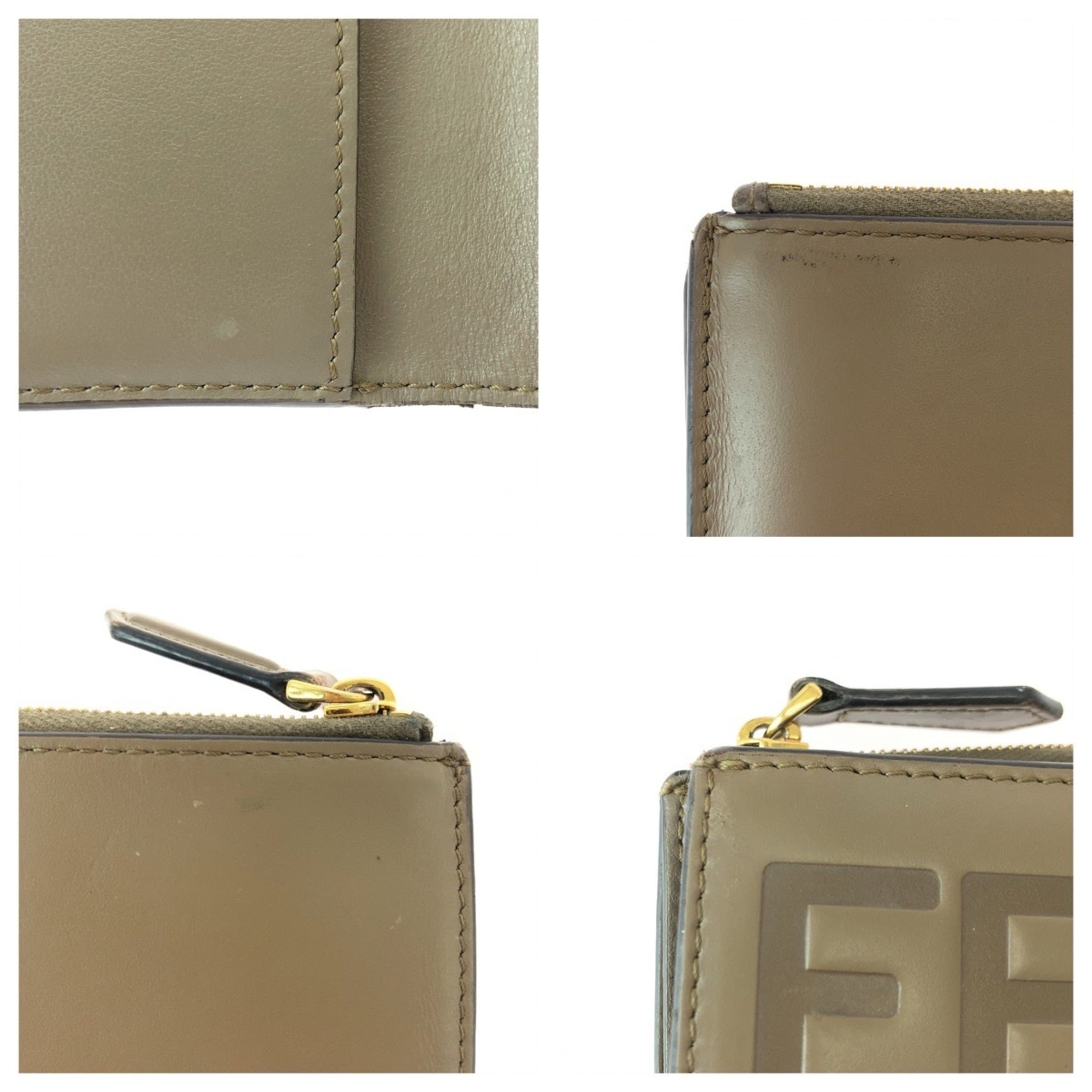 Fendi Beige Leather Wallet (Bi-Fold) (Pre-Owned)