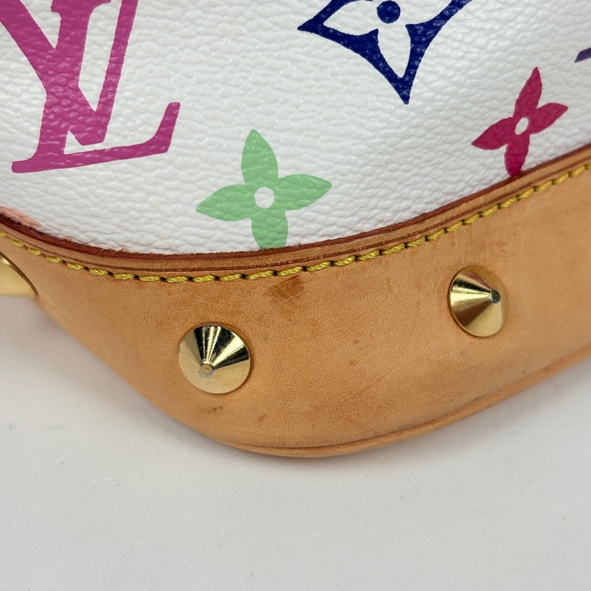 Louis Vuitton Blanc White Monogram Multicolore Handbag (Pre-Owned)