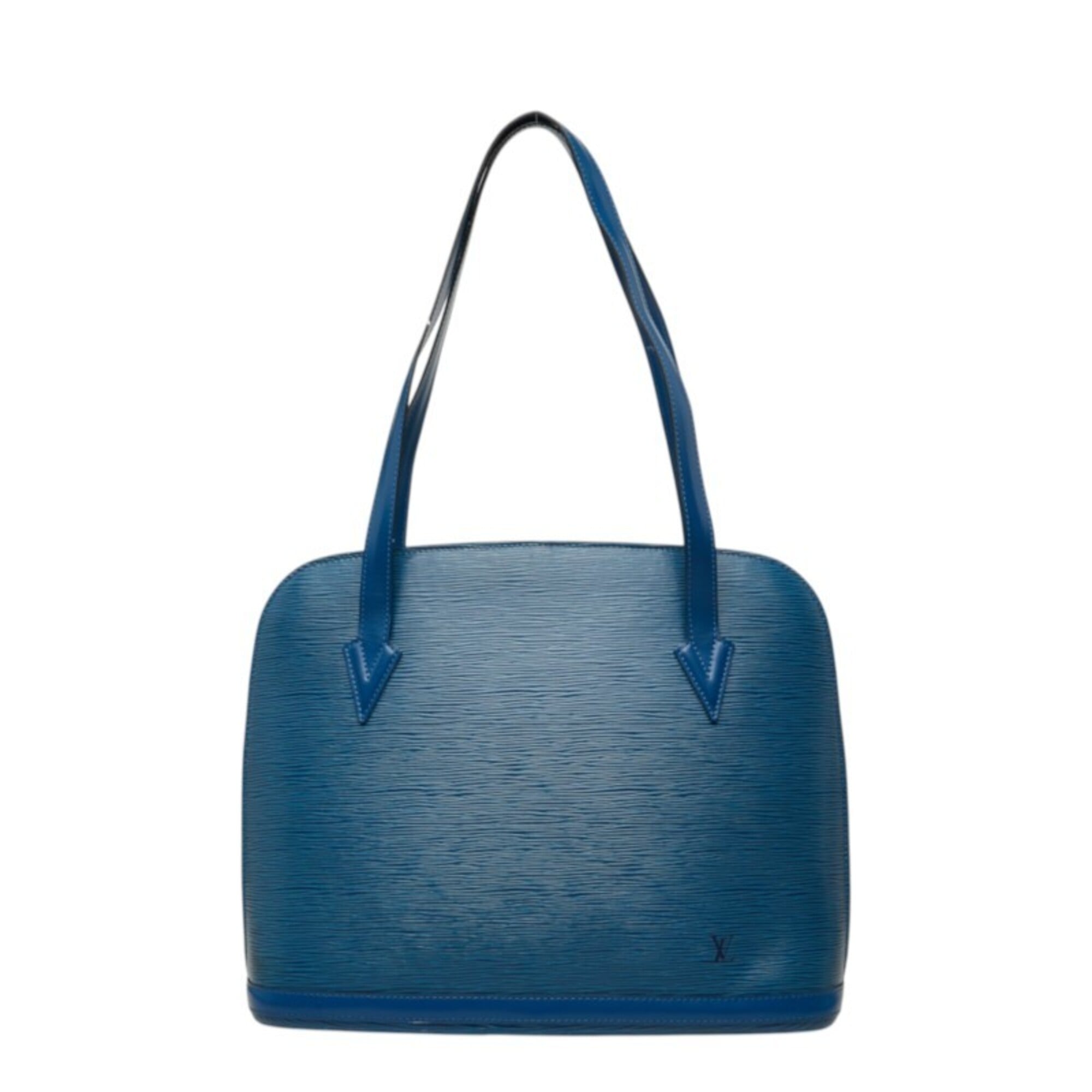 Louis Vuitton Toledo Blue Leather Shoulder Bag Tote Bag (Pre-Owned)