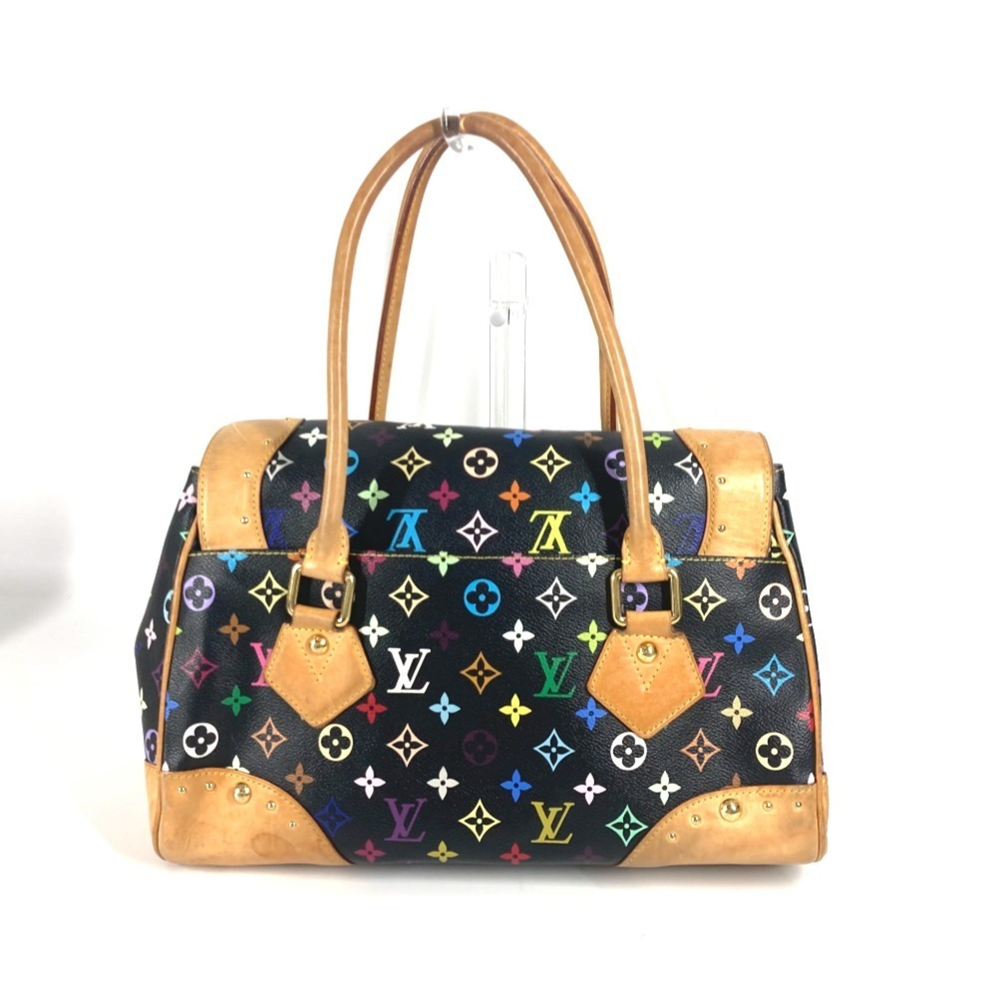 Louis Vuitton Black Multi-Color Noir Monogram Multicolore Canvas Handbag Shoulder Bag Tote Bag (Pre-Owned)
