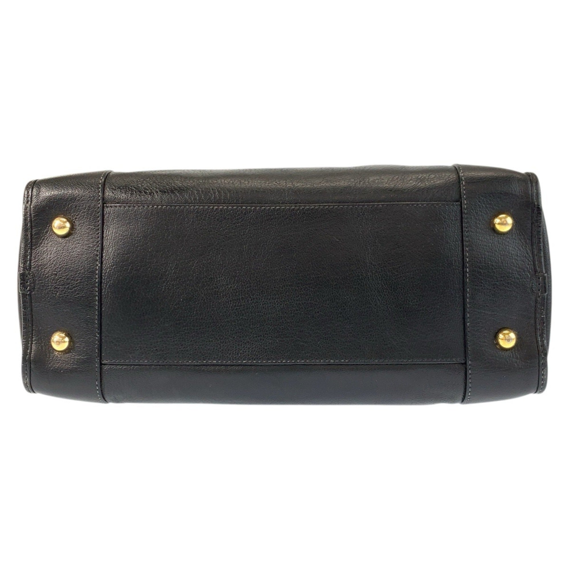 Loewe Black Leather Boston Bag Handbag (Pre-Owned)