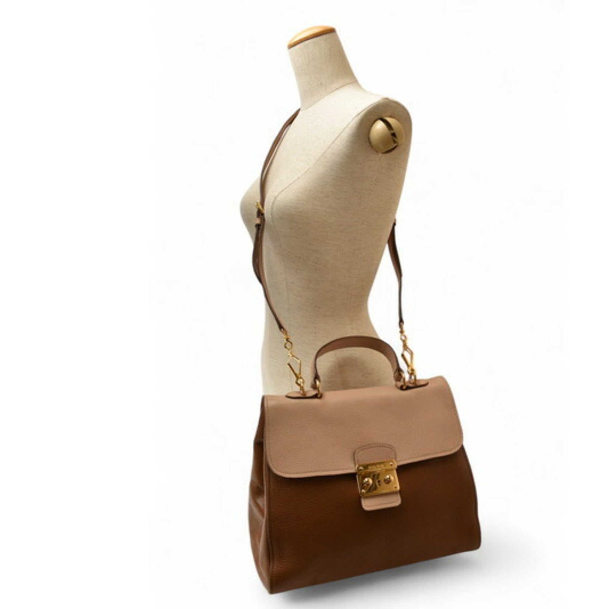 Miu Miu Brown Leather Handbag Shoulder Bag (Pre-Owned)